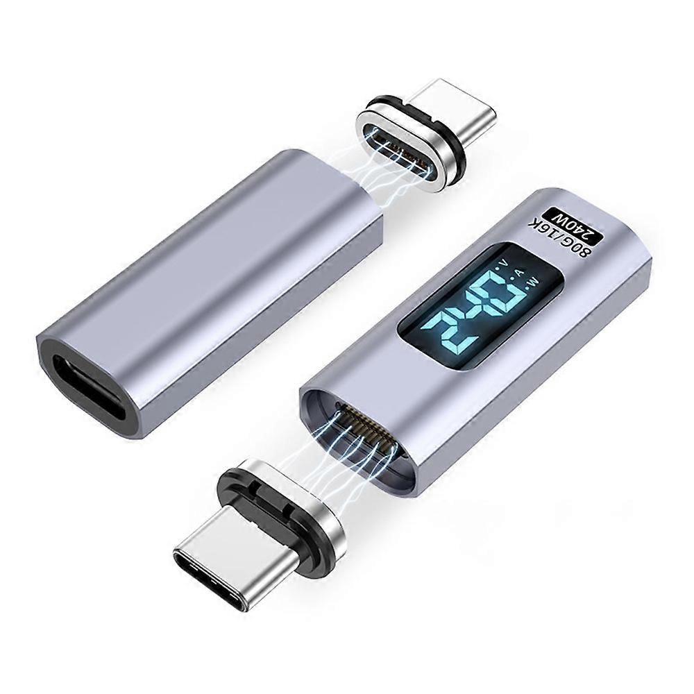 240W Magnetic Type C to Type C 16K HD Video Converter Digital Display 80Gbps Data Transfer Adapter