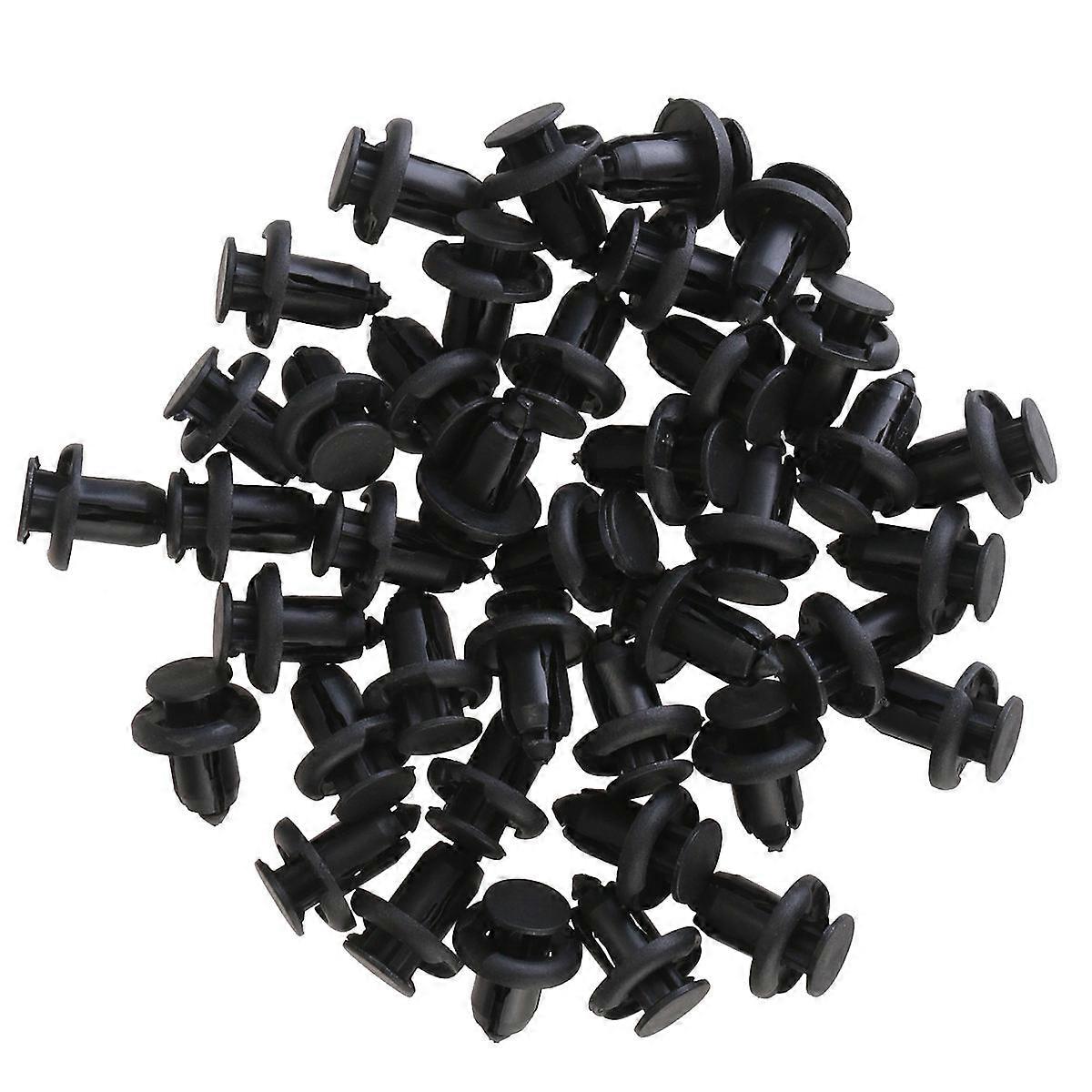 Automotive Parts Bumper And Clips For Car Components Vehicle Maintenance Cylindrical Head With Stem Black 40Pcs