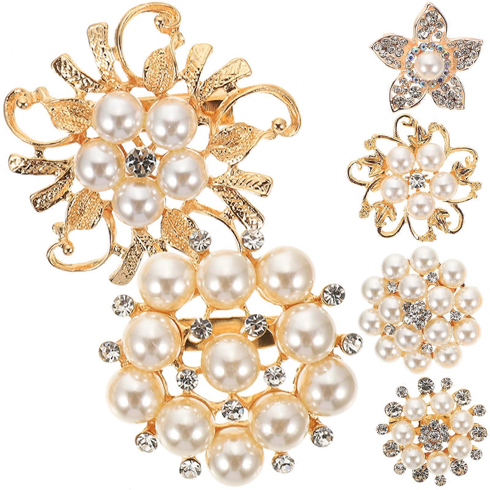 a refined and professional product description for your **6pcs Handmade Pearl Brooches**:
**6pcs Handmade Pearl Brooches – Elegant Floral Design