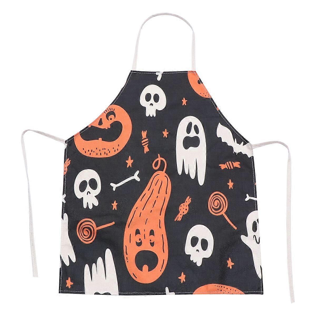 Halloween Pattern Apron Cooking Aprons Square Heat Transfer Printing 68X55X0.1CM 1Pcs