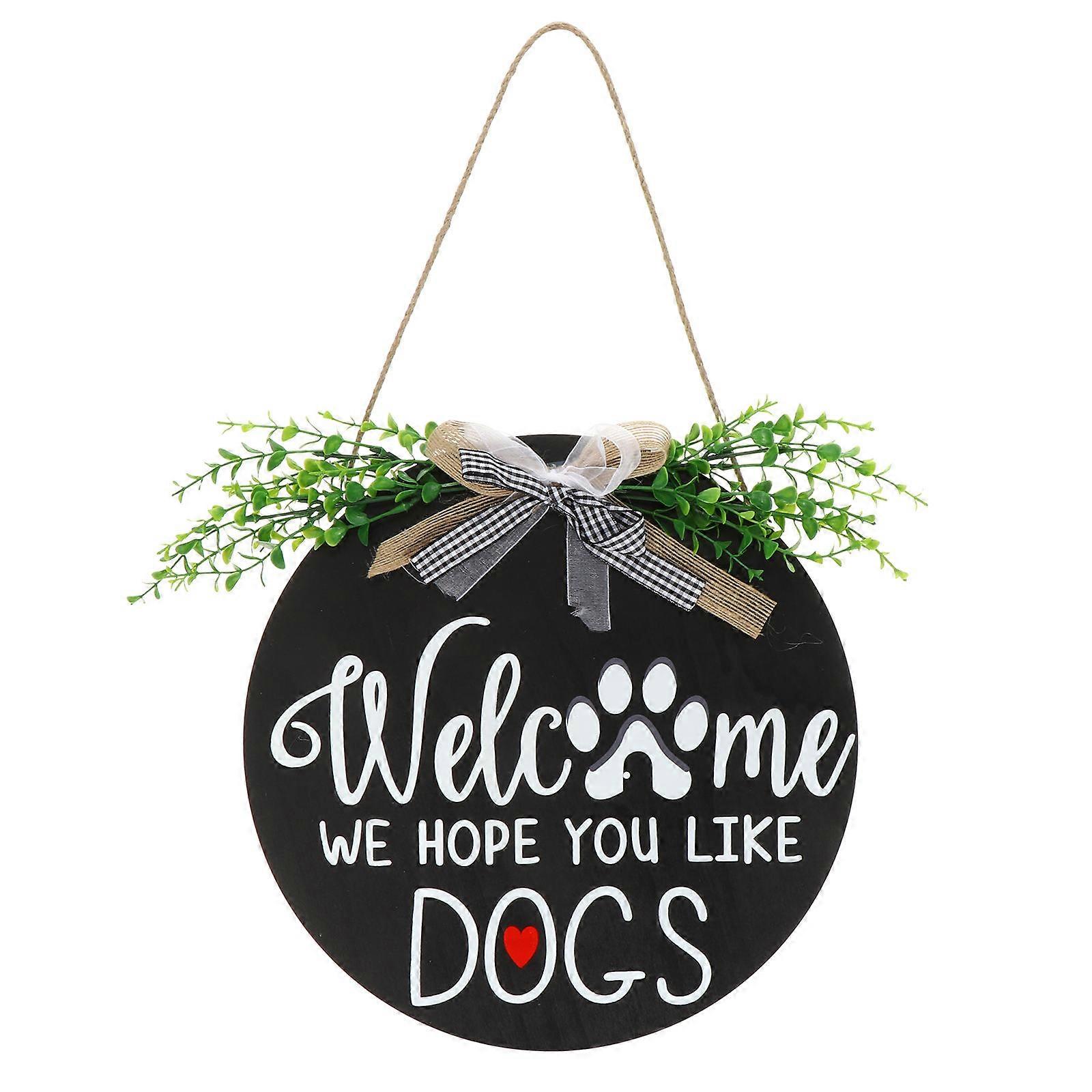 Welcome Board Hanging Decor Home Shop Round Door Pendant Delicate Cloth 11.8 11.8 0.2in 1Pc