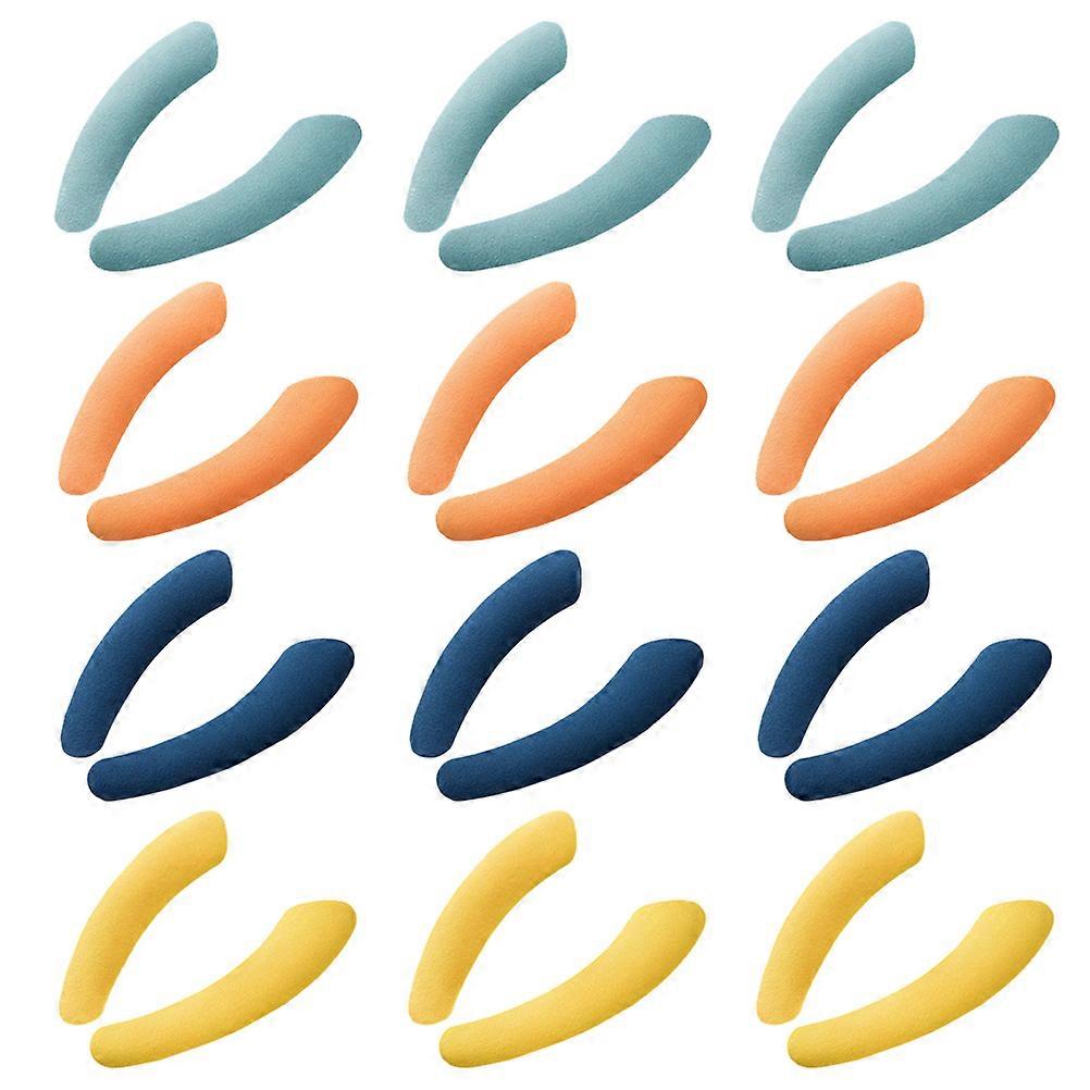 Upgraded Warmer Toilet Cushion 12 Pairs, Washable Flannel Toilet Mats with Sticking Design, Soft and Comfortable for Reusable Bathroom Use, Random
