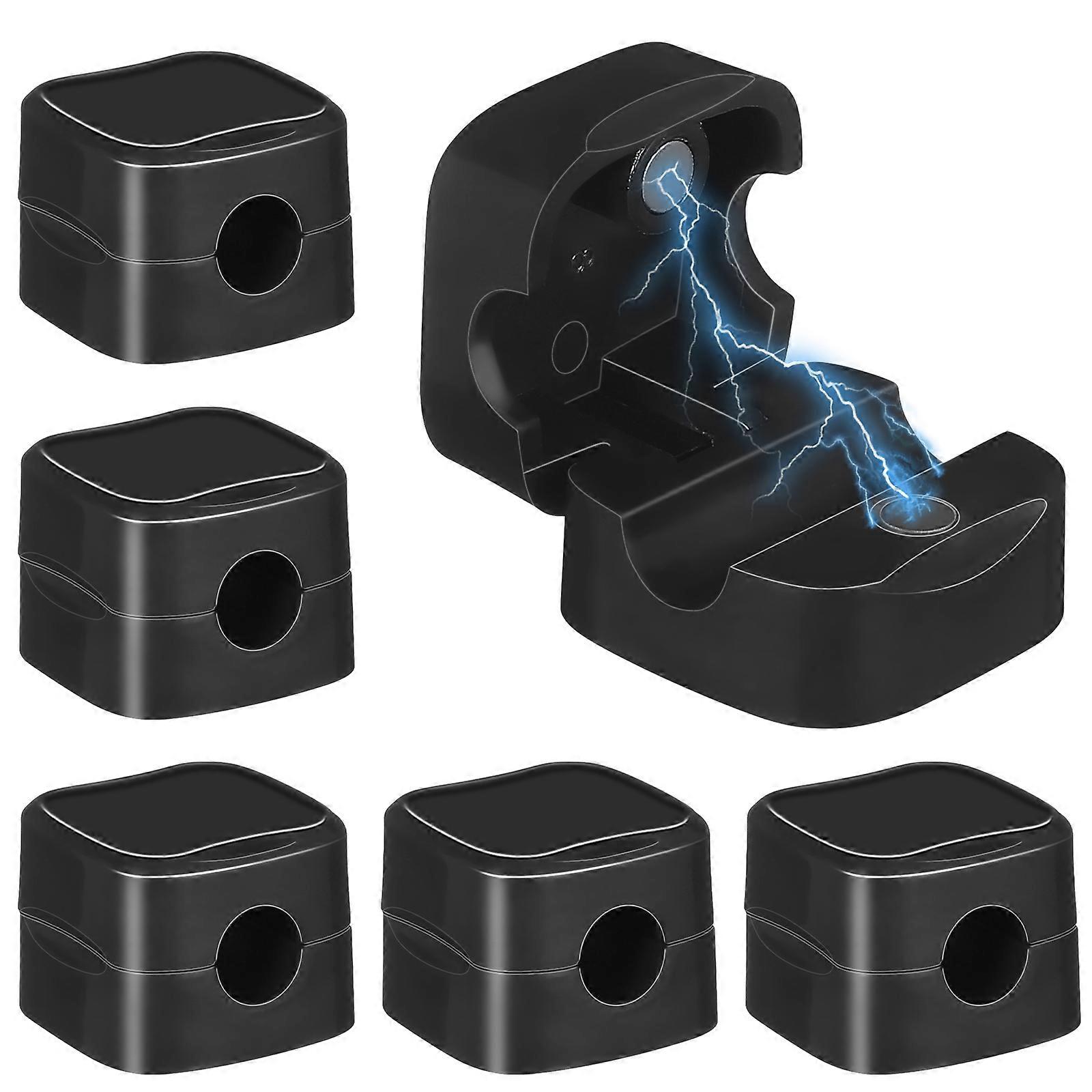 Magnetic Closure Wire Organizer Rectangular Shape Simple Design Cord Management 6 Pcs For Home Office Use