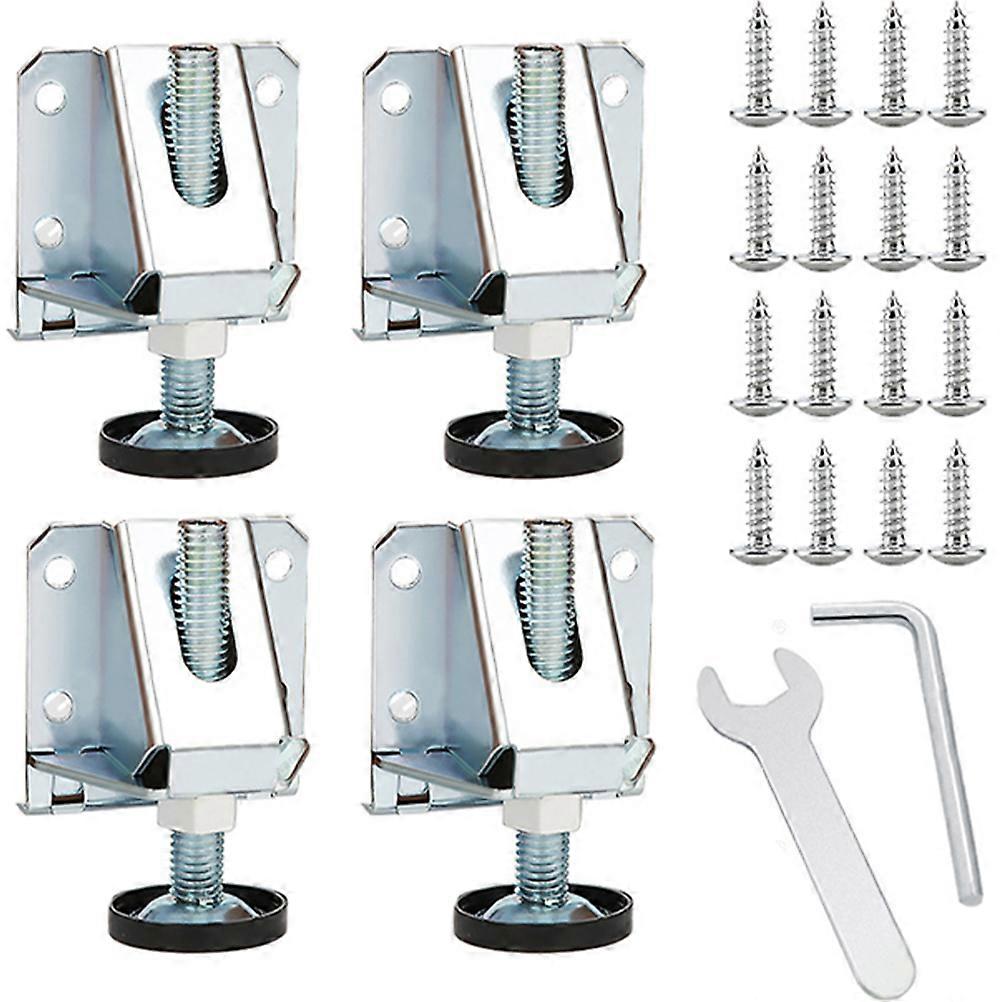 4pcs Adjustable Furniture Levelers Heavy Duty Cold Rolled Steel Legs Floor Protector Scratch Noise Moisture Resistant Durable Stable Design for Home