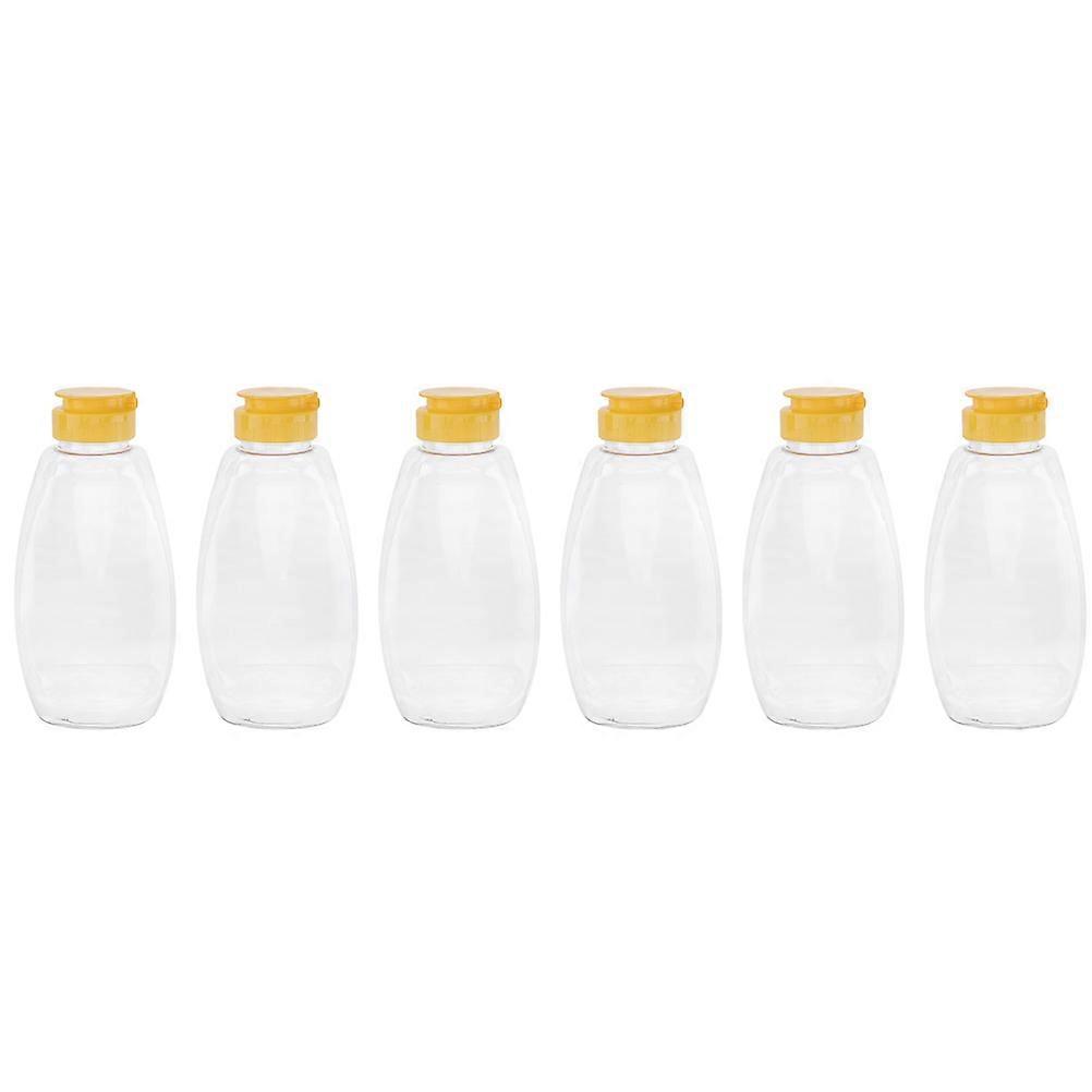 Honey Jars 6Pcs Transparent Pet Honey Jar with Bear Modelling Design for Travel Use