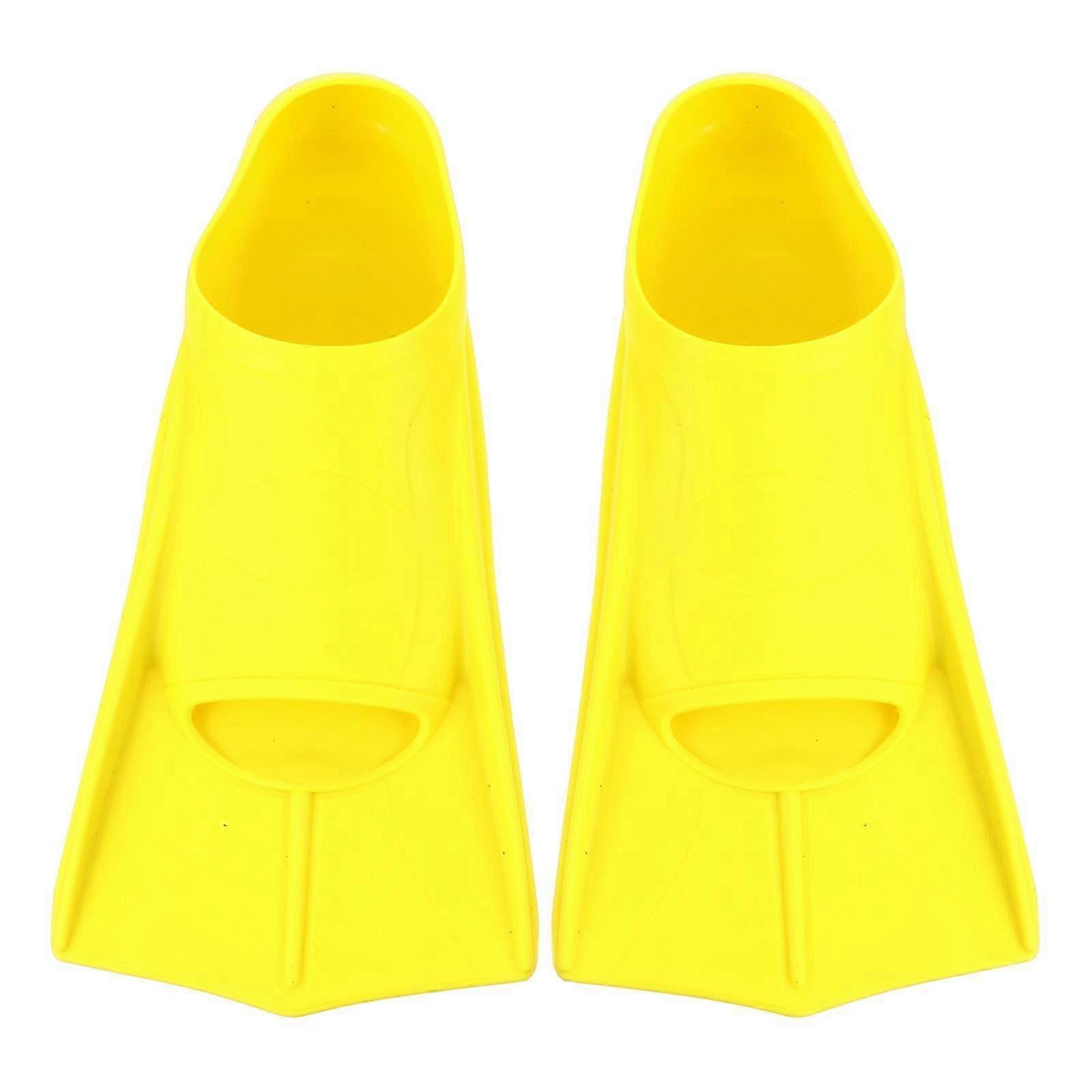 1 paire de palmes de natation en silicone confortables palmes flottantes jaune 28X14.5CM