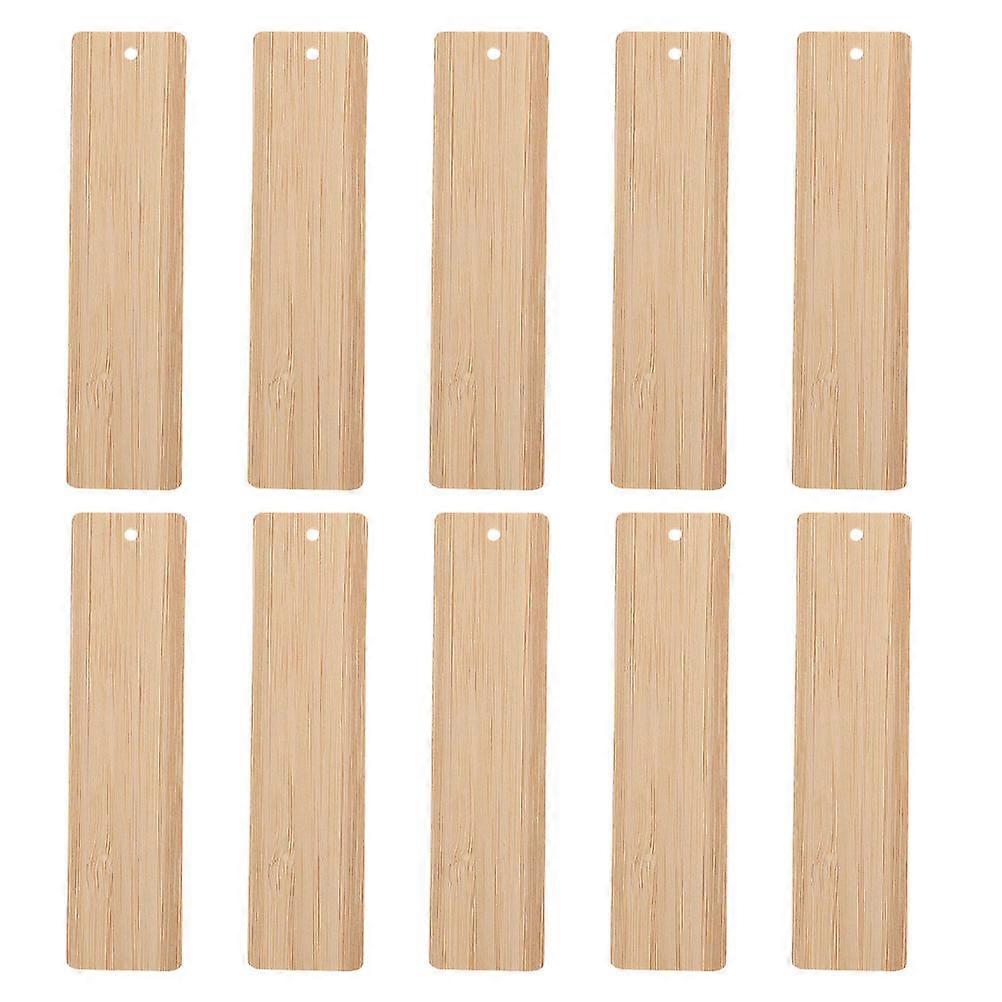 DIY Craft Ornament 24Pcs Beige Synthetic Bookmarks with Hanging Hole for Decor 0.5in x 2.5in