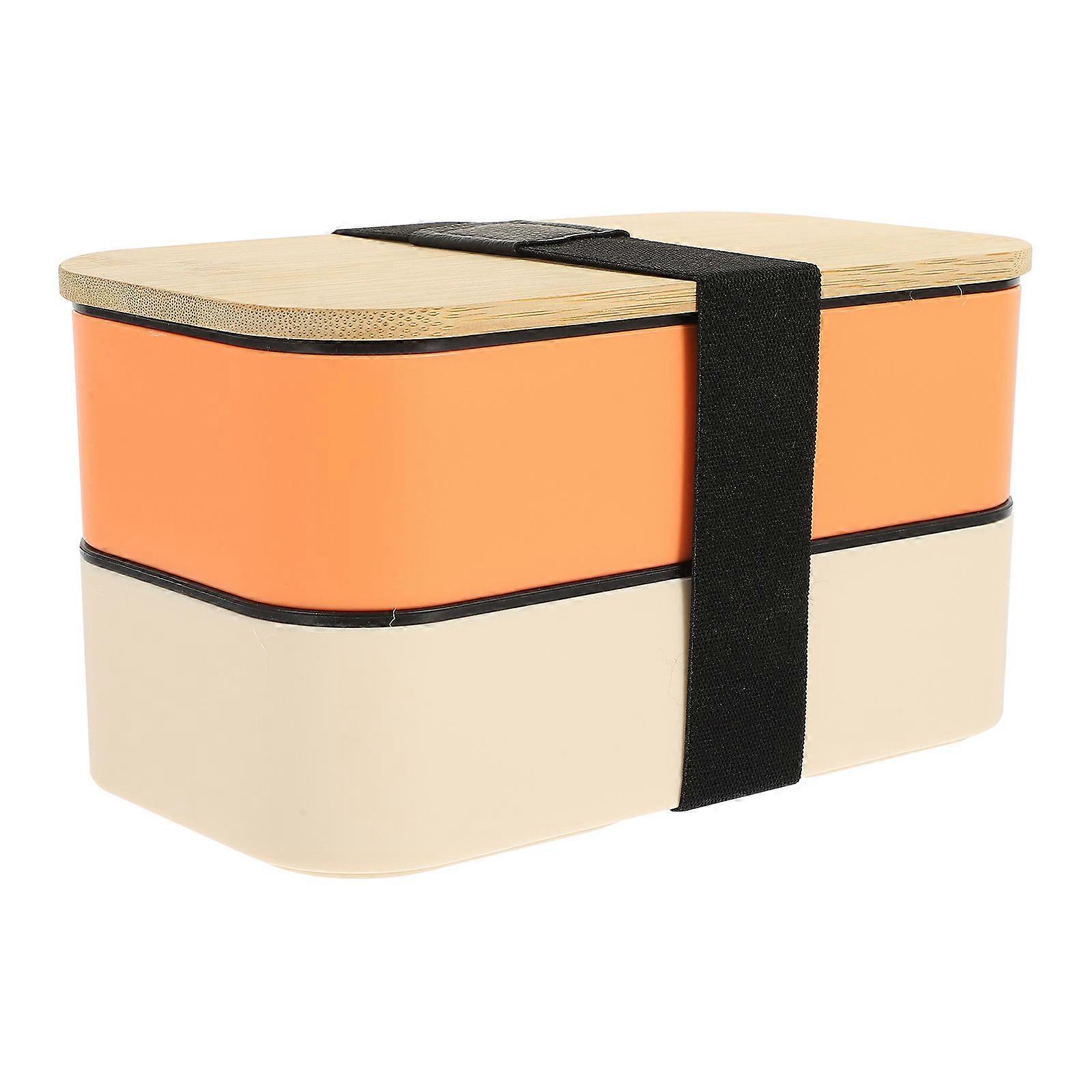 Lunch Containers For Adults Double Layer Microwavable Work Lunch Box 20x11cm Insulated 1Set