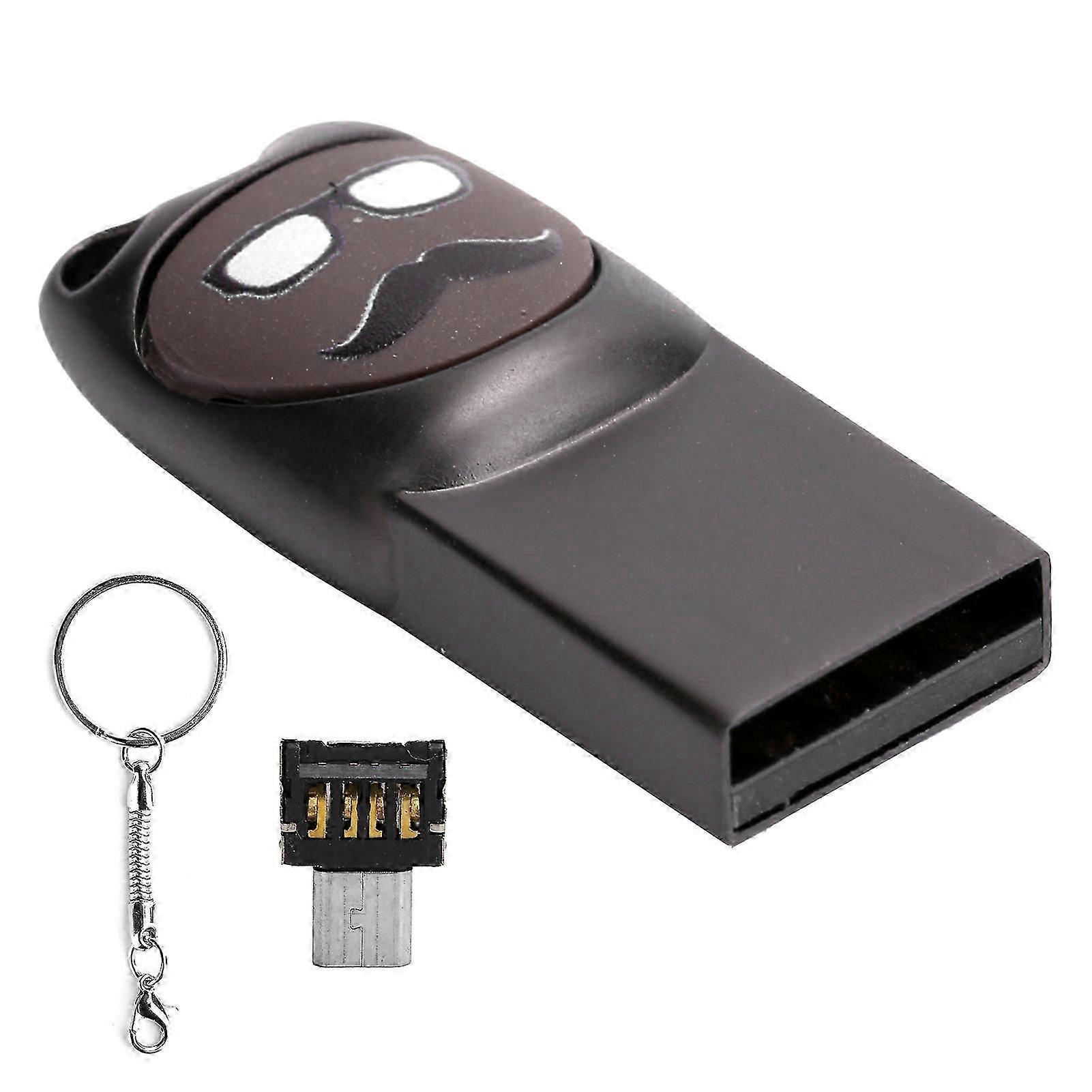 U Disk Cartoon Moustache Pattern USB Flash Drive Computer Data Storage Memory Stick16GB Gray
