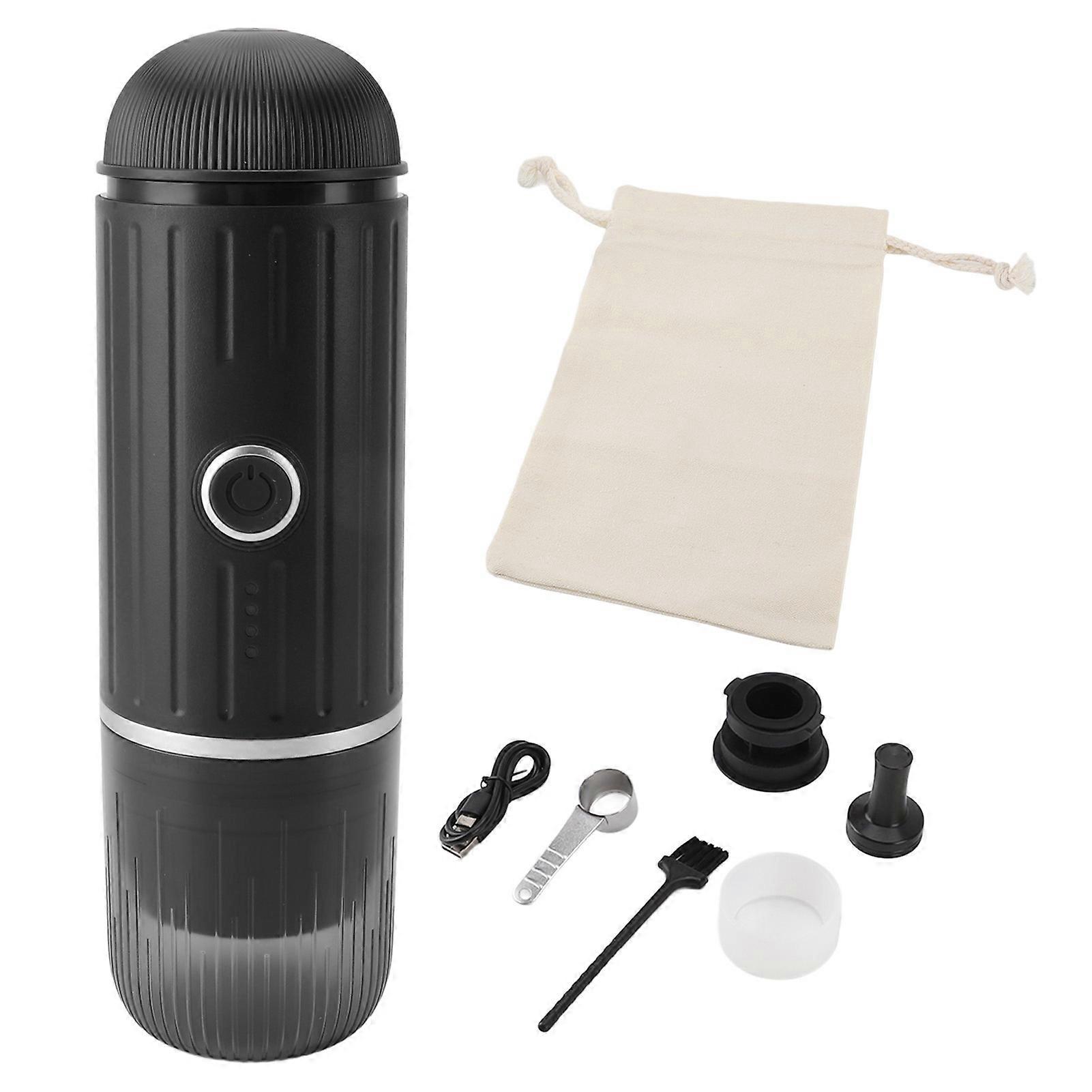 Portable Coffee Maker Self Heating, Small USB Electric Coffee Machine for Car, Camping, Travel, RV, Hiking, Office, Black