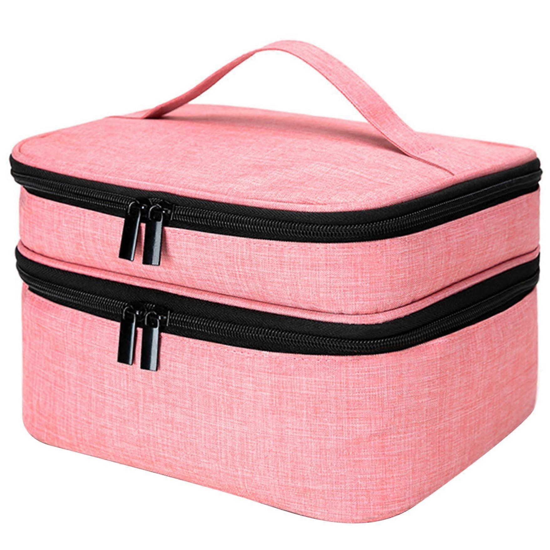 Nail Polish Organiser Holds 30 Bottles 15 ml, 2-Layer Case With Kit Bag And Adjustable Dividers Style 3 Manicure Set