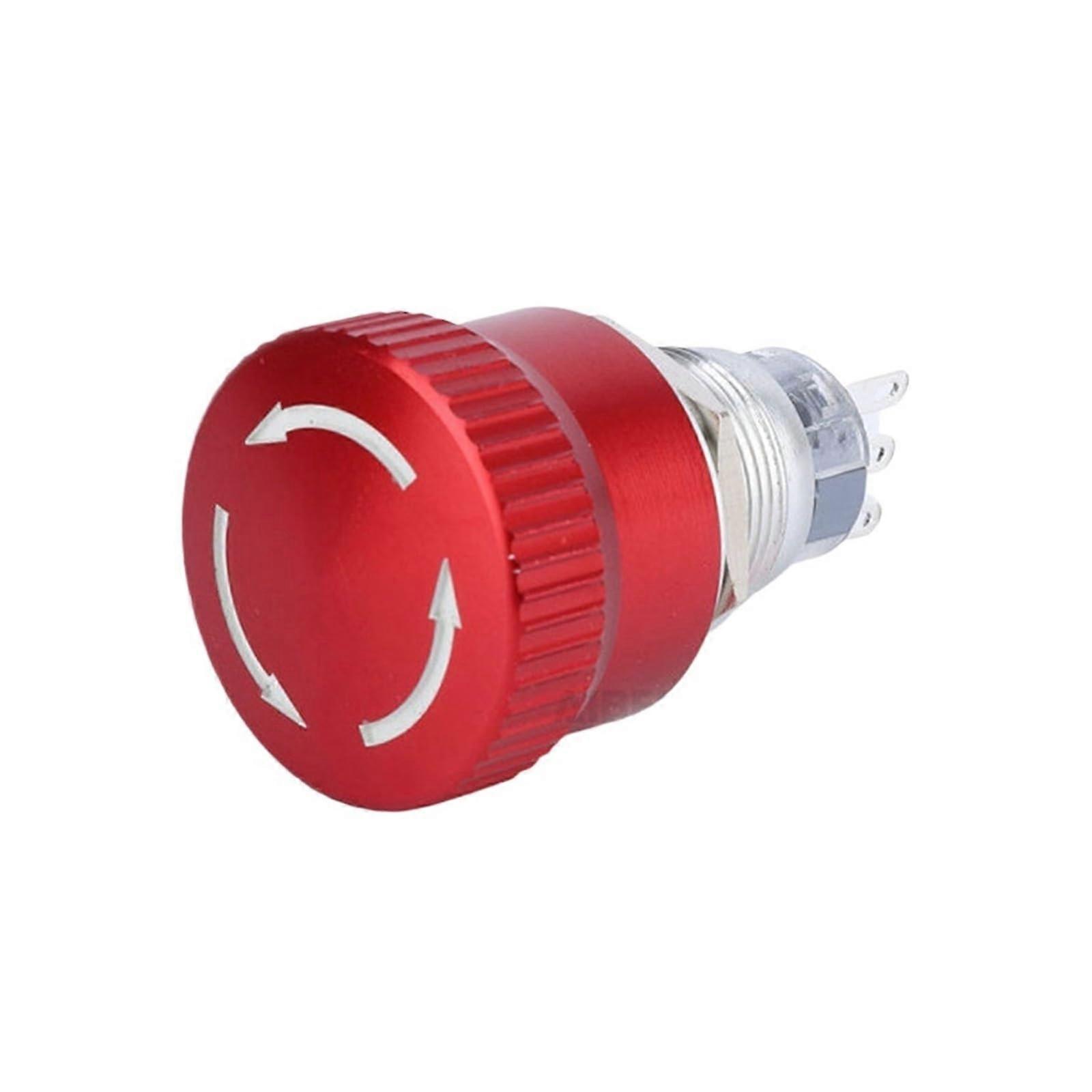 Metal Stop Button Switch 19mm Mushroom Head Push-Pull Self-Locking Elevator Equipment Switch Fixed Specifications