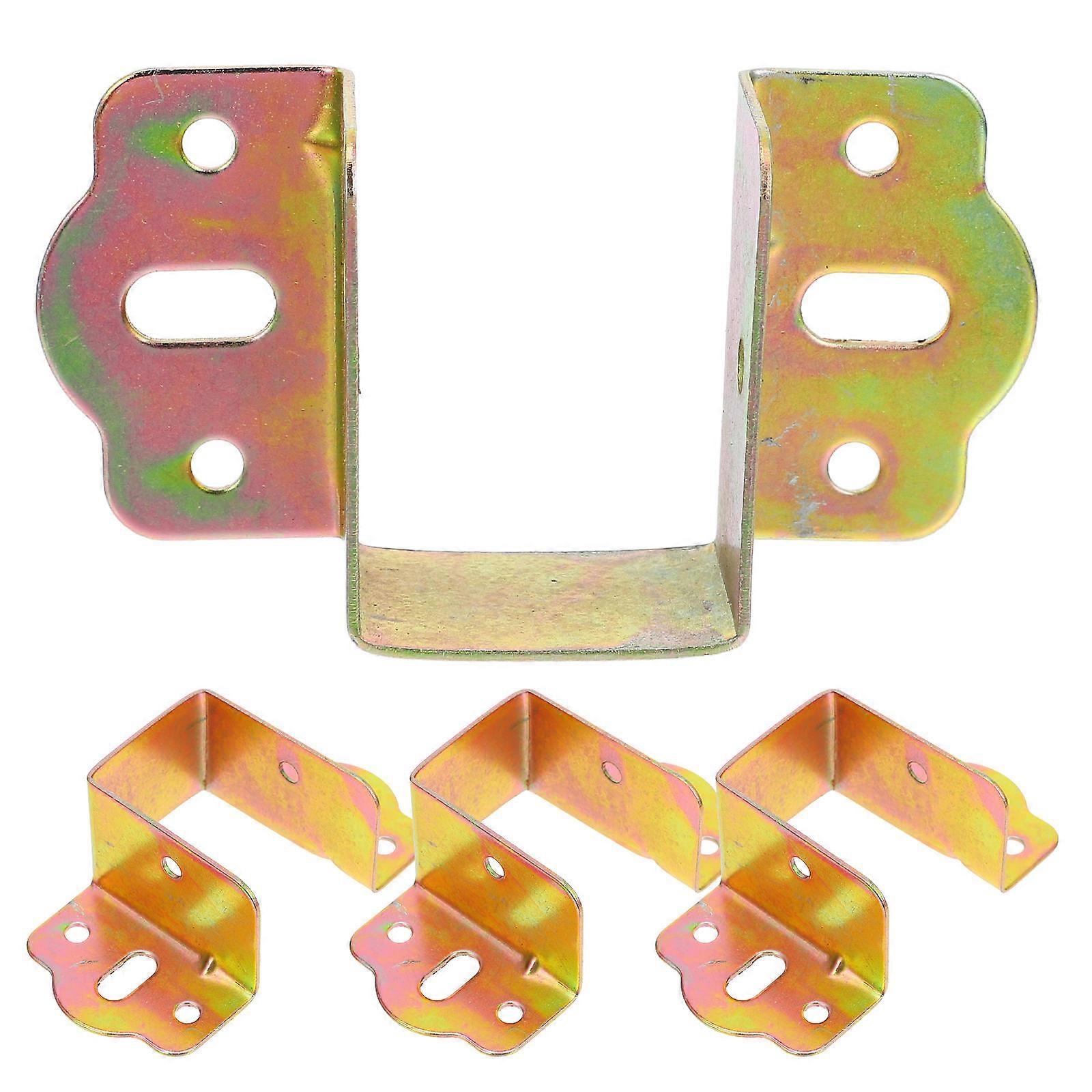 Bed Rail Fasteners Metal Bed Frame Rail Brackets Bed Rail Hinge Accessories Safe and Convenient 4Pcs