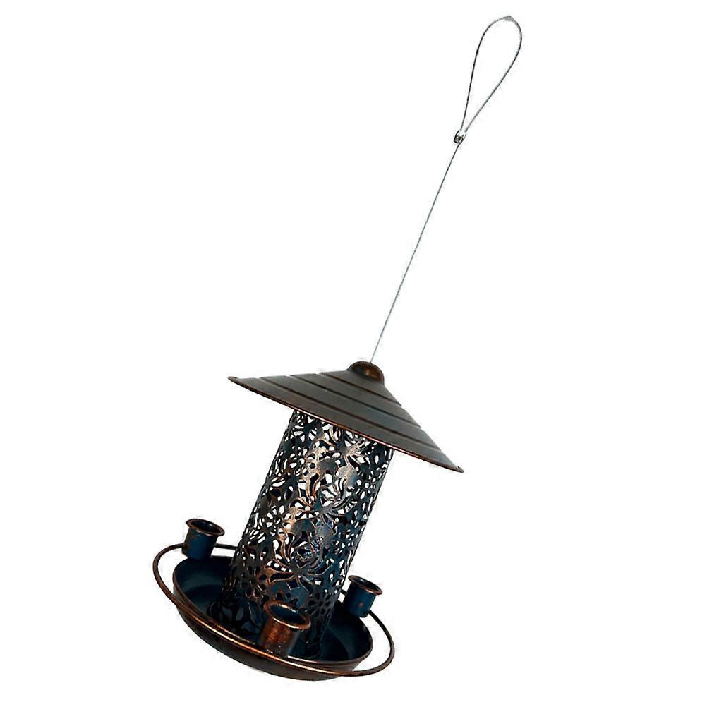 حاوية طعام مغذية للطيور المعدنية لخارج الحديقة والفناء 1 مجموعة