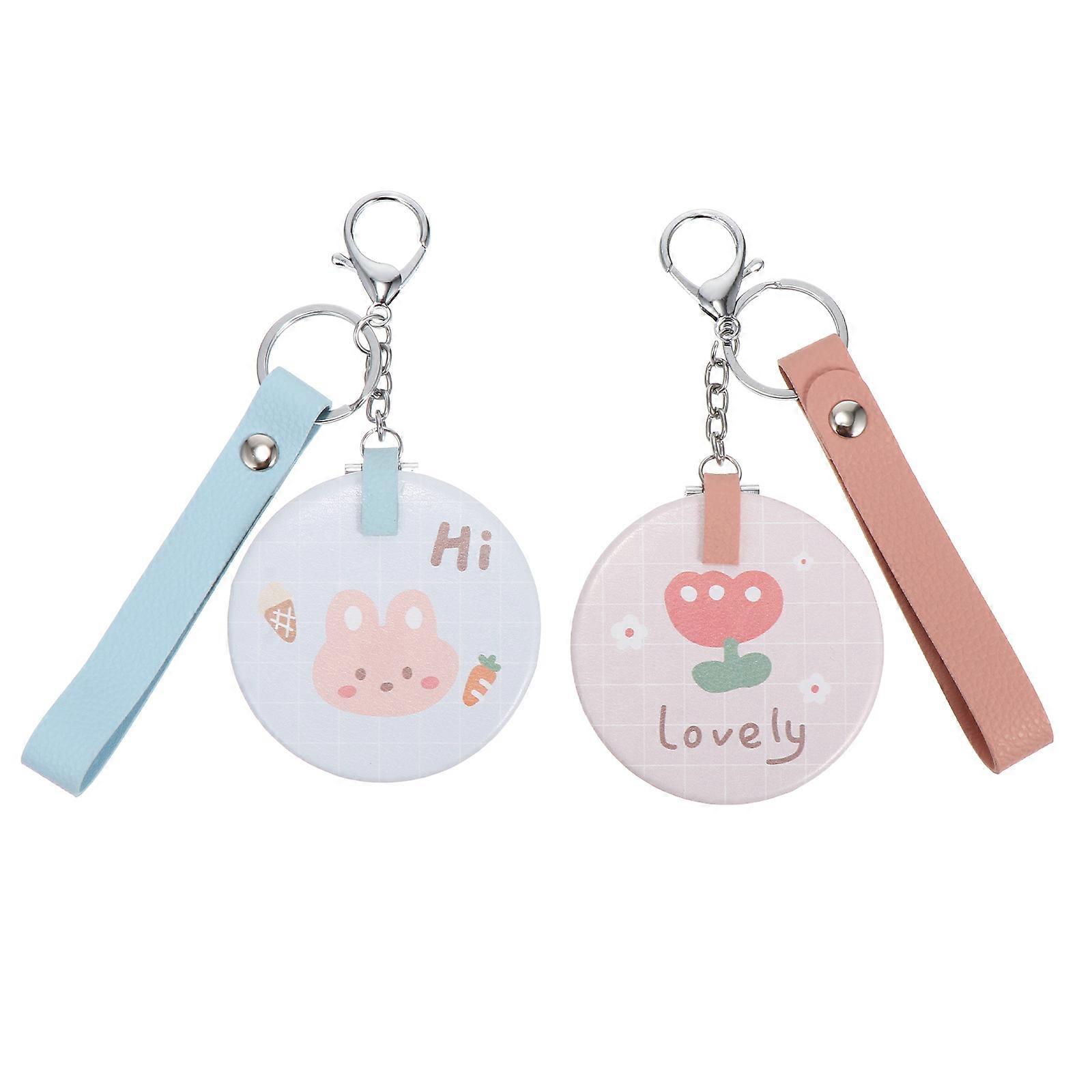 Compact Mirrors For Women Mini Cosmetic Mirror Polished Reflection For Trip 7.2x7.2cm 2Pcs