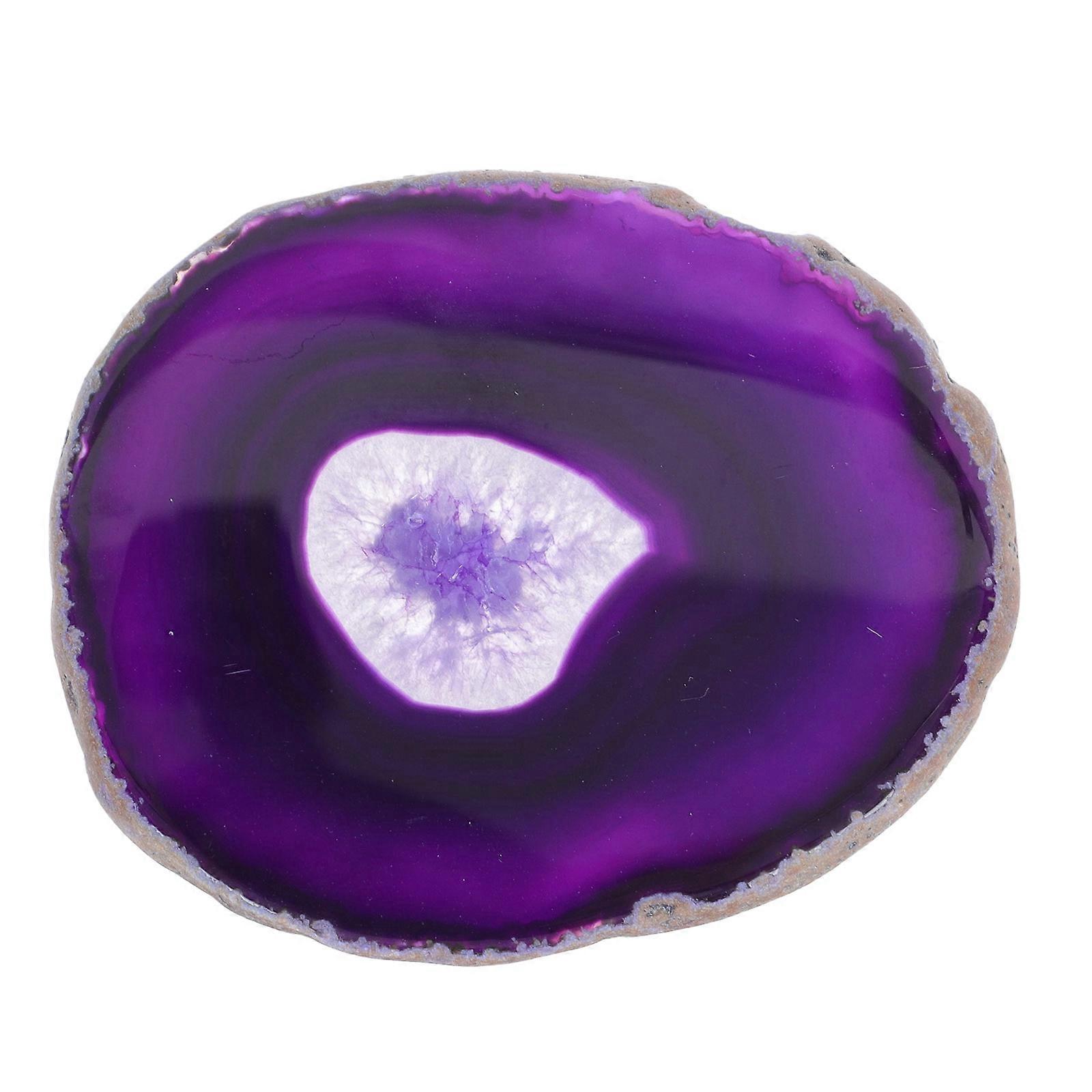 Purple Agate Manicure Art Mixing Tray for Nail DIY Craft with Color Palette and Pigment Slots