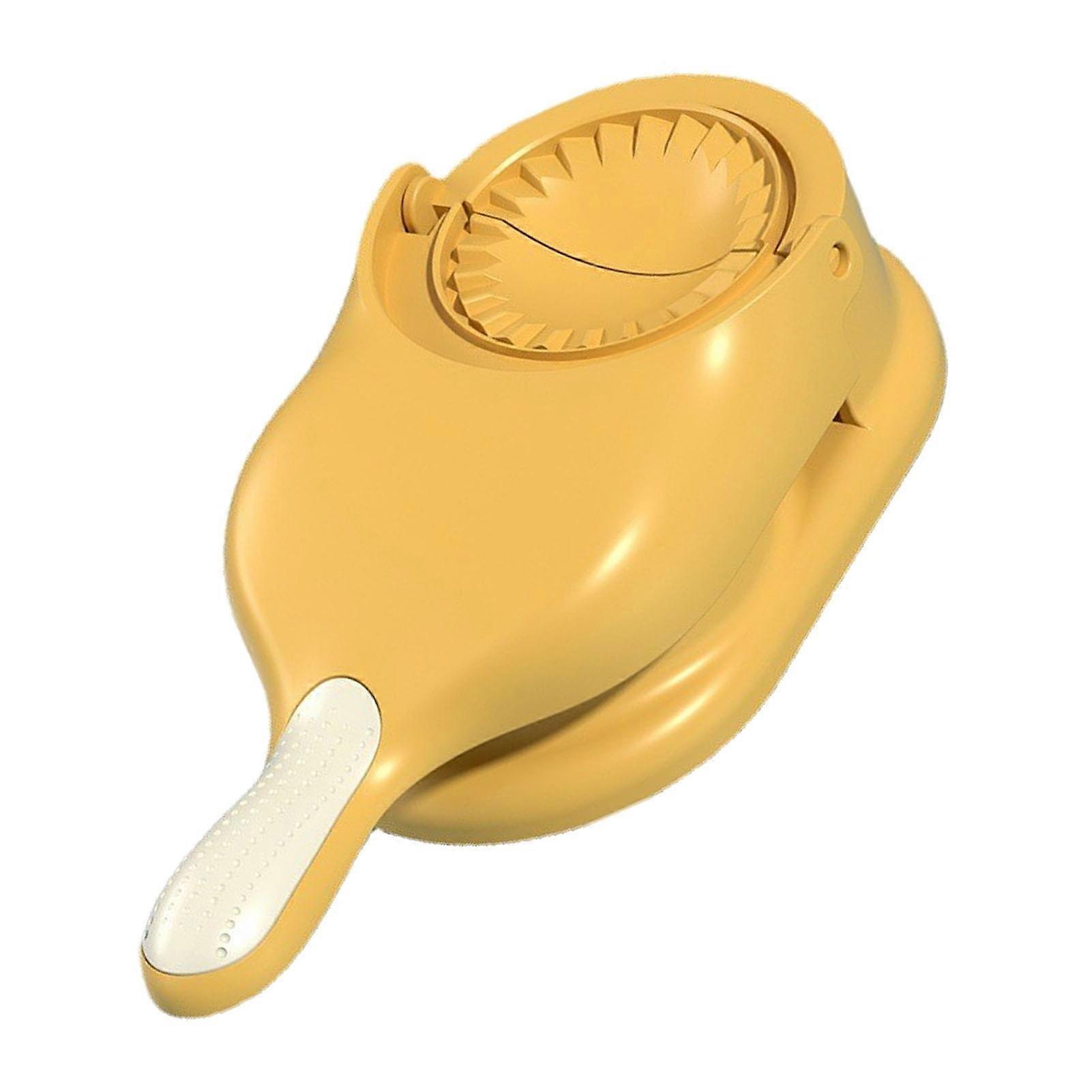 Dumpling Maker PP Manual Dumpling Skin Maker Mold Press Machine DIY Tool for Home Kitchen Yellow 