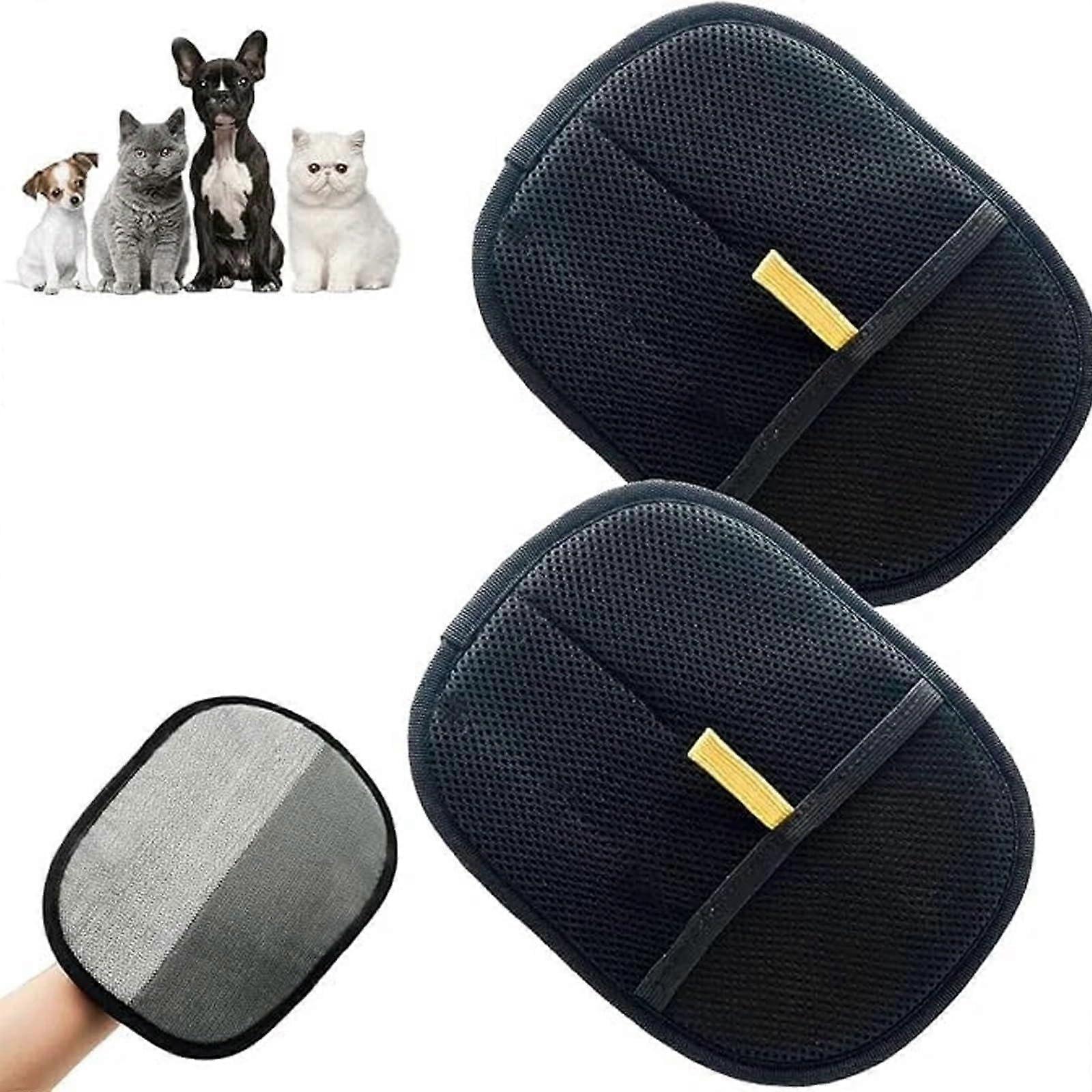 Cat Comb Fur Magnet, Brush, Flea Comb, Grooming Gloves, Static Removal (2 Pieces)
