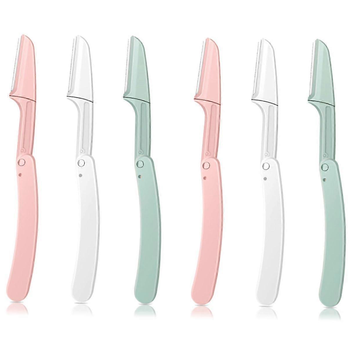 6 Eyebrow Razors for Women, Precise Eyebrow Trimmers and Facial Hair Removers for Gentle Hair and Peach Fuzz Removal