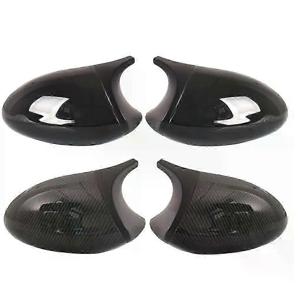 Rear View Mirror Covers for Compatible Models, Carbon Fiber Gloss Black, 2008-2011
