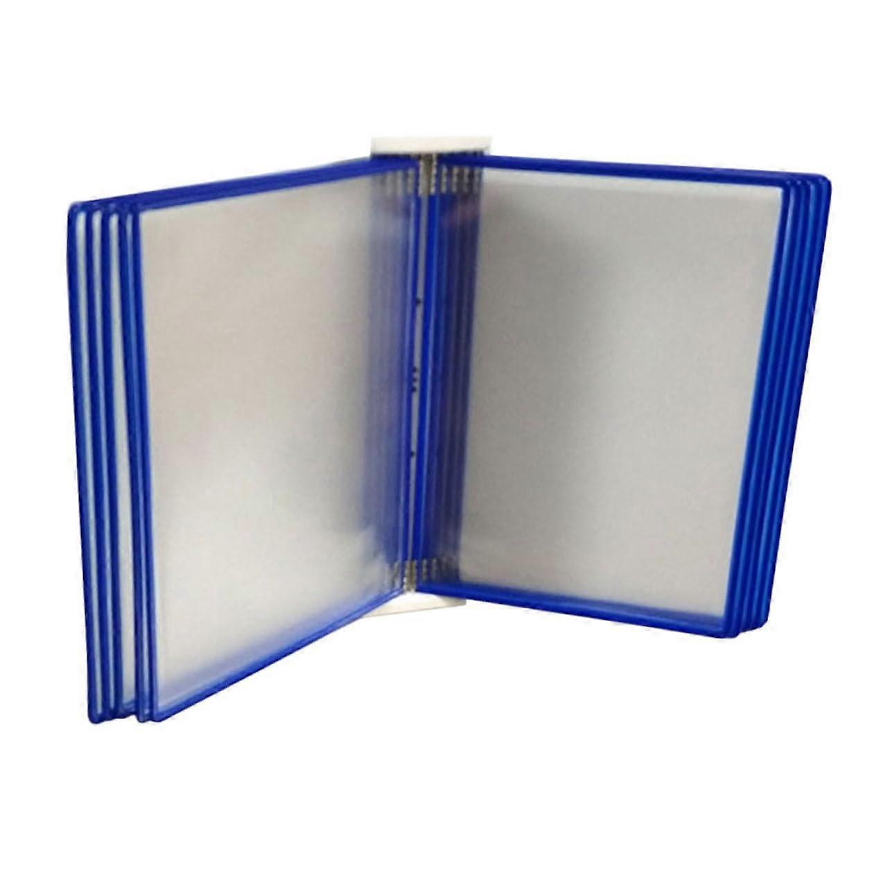 Wall Mounted Document Stand - Blue Metal Frame Hanging File Organizer for Documents and Magazines, Wall File Holder
