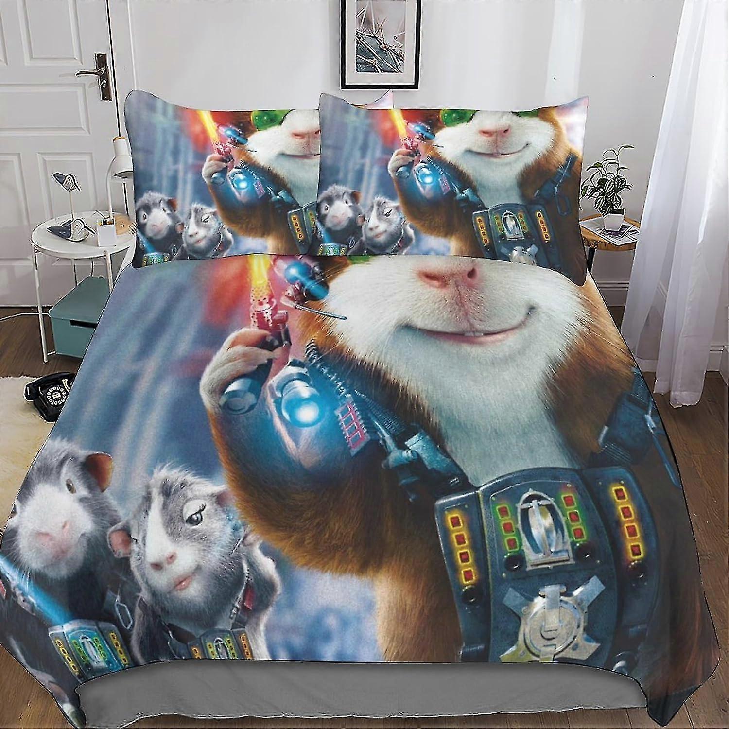 3D Animation Påslakan Sängkläder, Mjukt Microfiber Quilt Cover med Dragkedja, 3 Pieces Set för olika märken