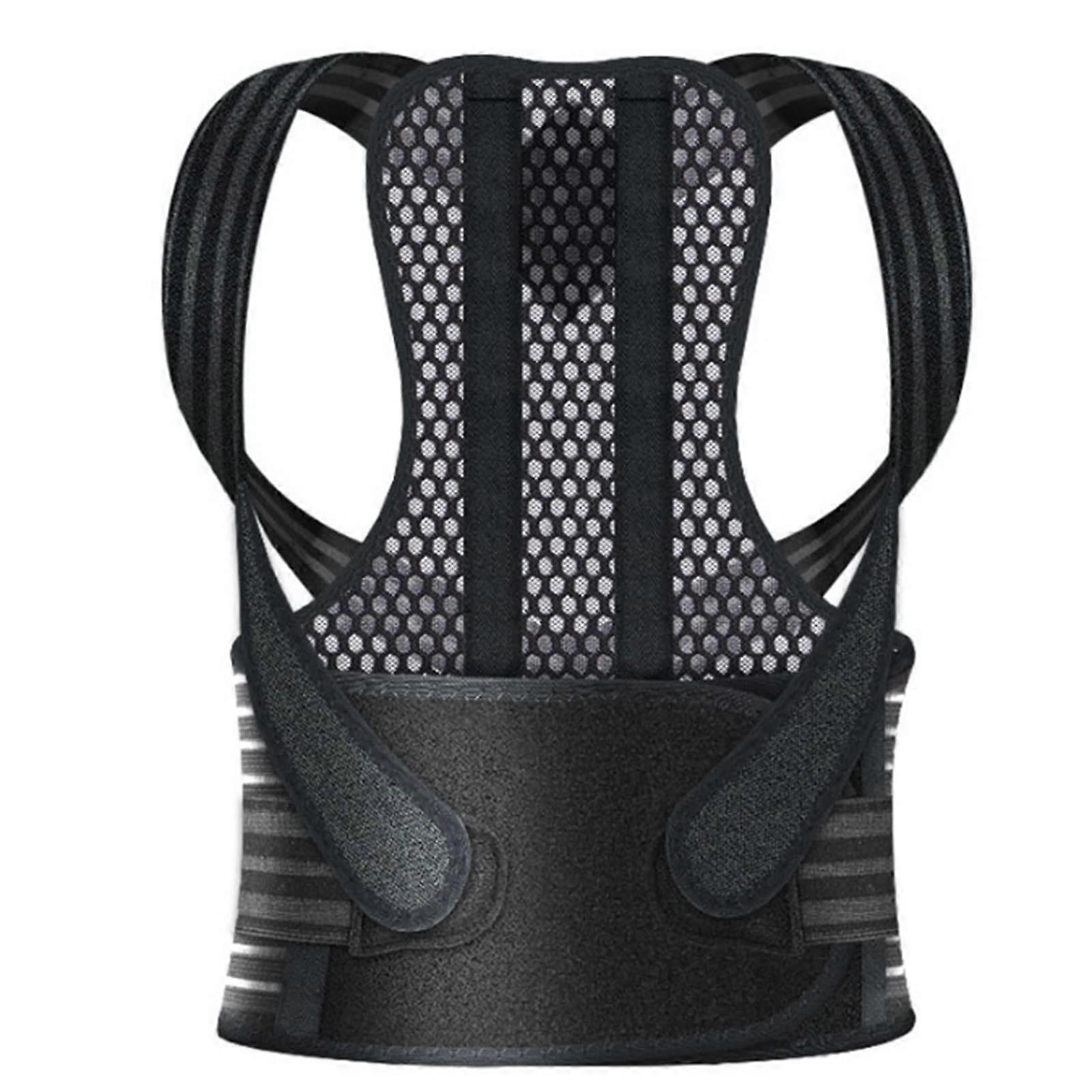 Adjustable Back Brace, Posture Corrector Belt, Shoulder Support, BlackL