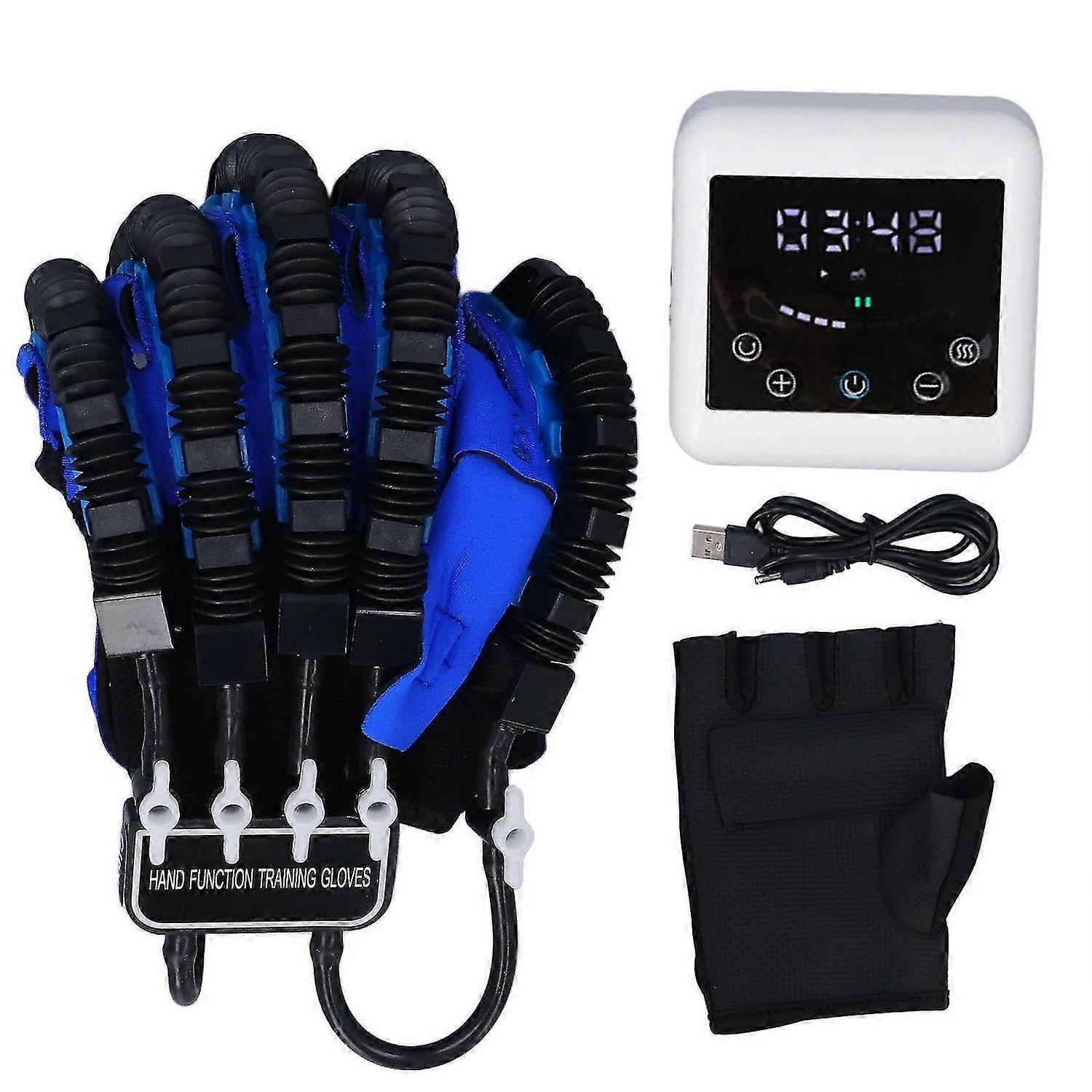 Hand Function Training Glove Rechargeable Hot Compress 3 Modes 9 Gears Rehabilitation Robot Glove DC 5V XL
