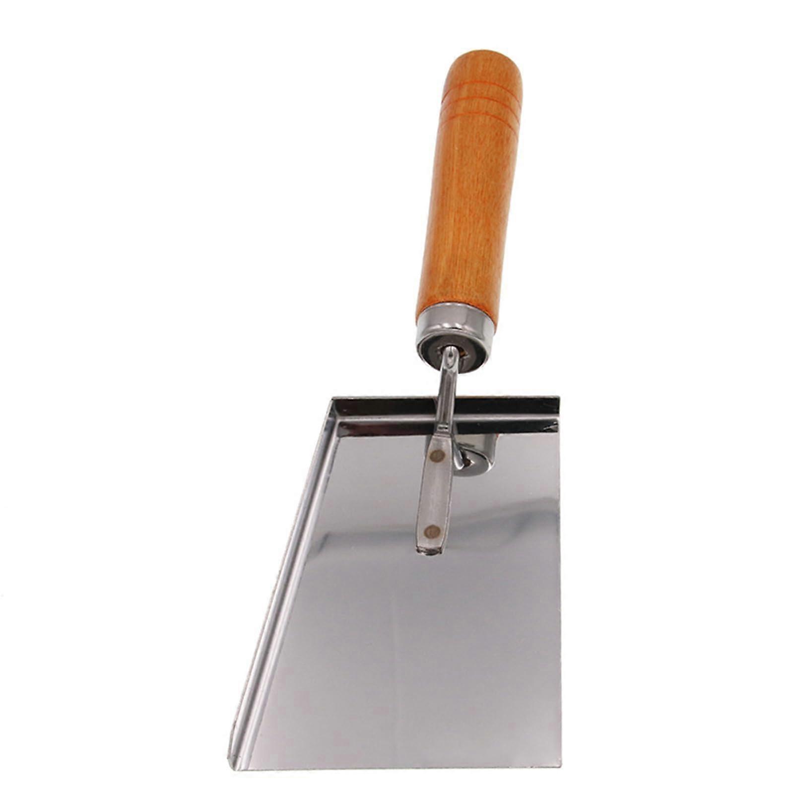 Beehive scraper with ergonomic wooden handle, stainless steel cleaning scoop, professional beekeeping, apiculture, beekeeping