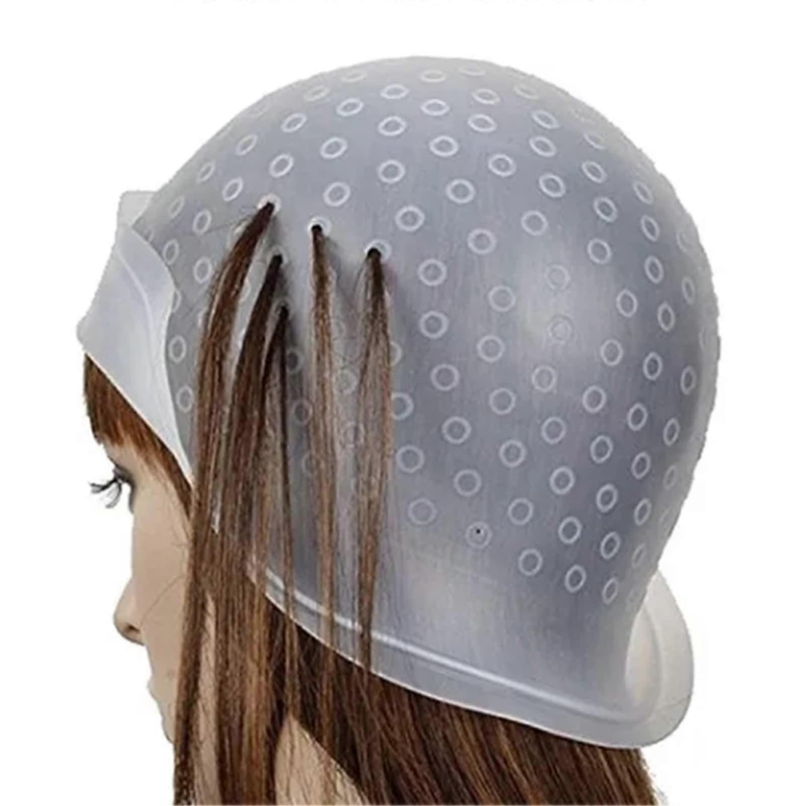 Silicone Hair Dye Cap Transparent Highlight Cap For Hair Coloring Easy-To-Use Salon Tool