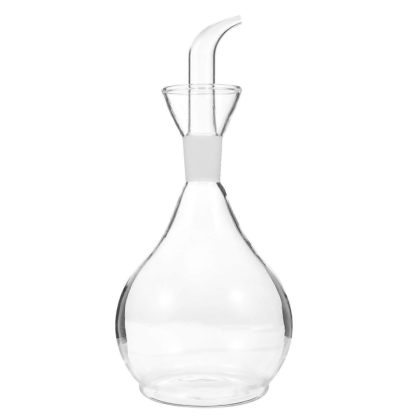 Sauce Bottle Glass Condiment Pot Irregular Shape For Cooking 850ml Transparent Controlling Oil Usage 1Set