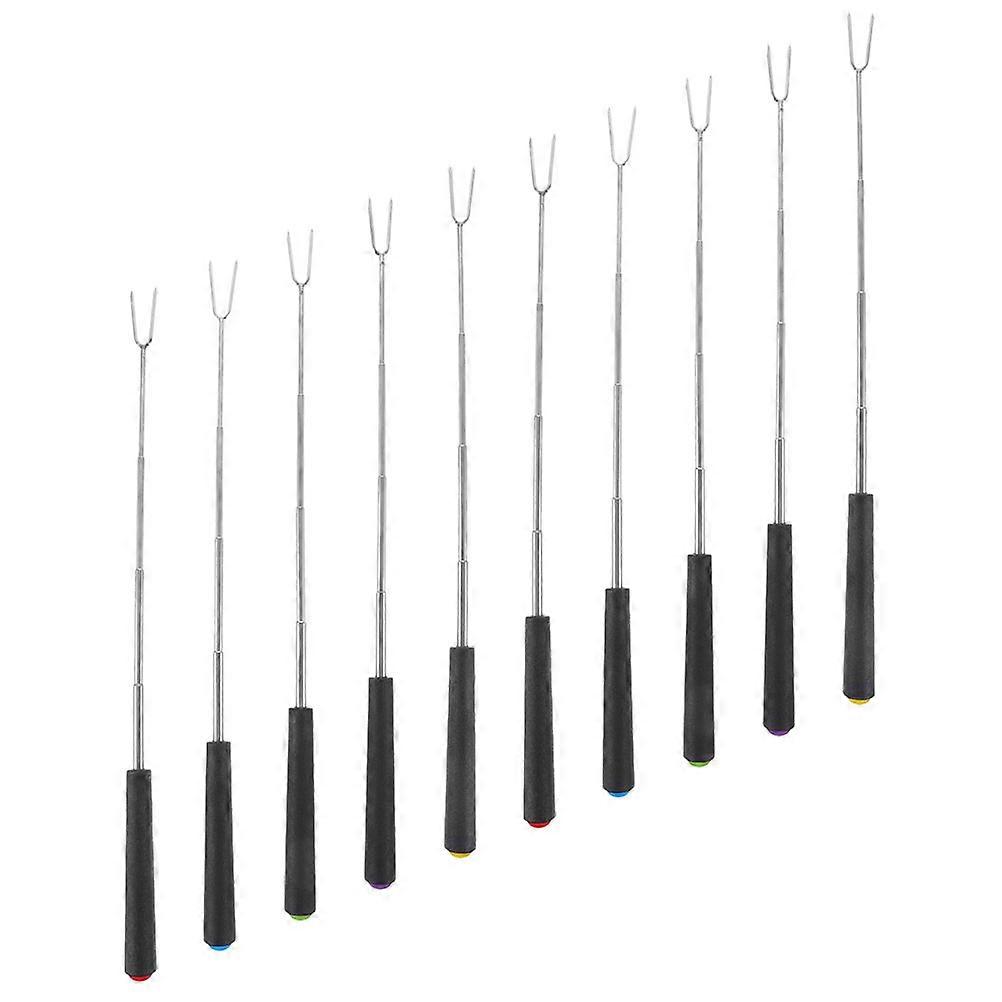 Outdoor Barbecue Tools Meat Grilling Fork Simple Design Anti-Scald Rust-Proof 10Pcs