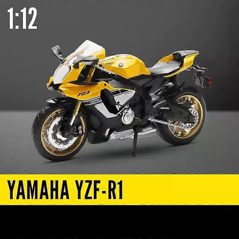ימאהה YZF R1 מתכת Diecast אופנוע צעצוע מכונית דגם גומי צמיגי גלגל היגוי צעצועים אופנועים ילדים מתנות ליום הילד