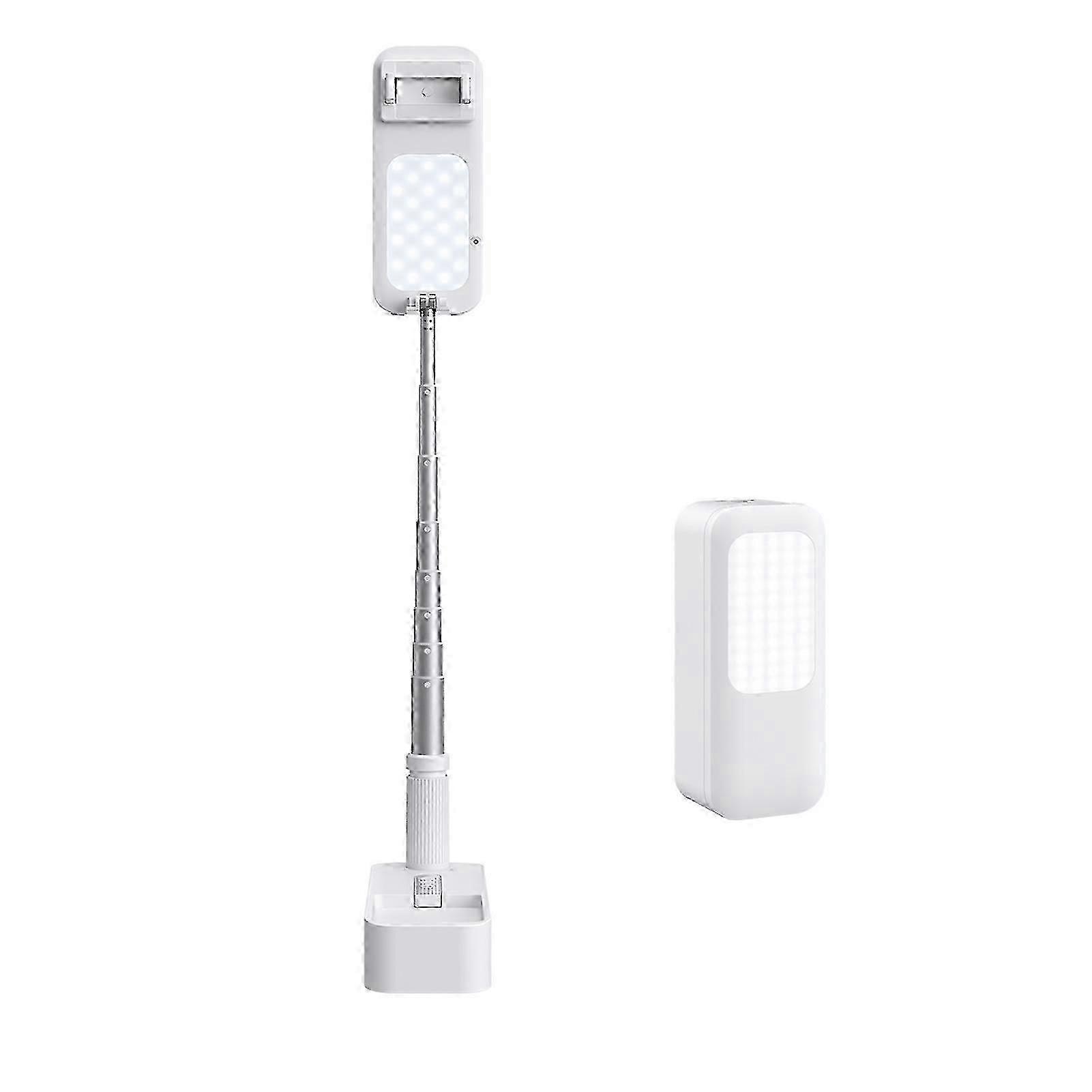 Portable Foldable Desktop Smartphone Stand with 360 Rotatable Phone Holder - 130cm Max Height, LED Fill Light & Remote Shutter for Live Stre