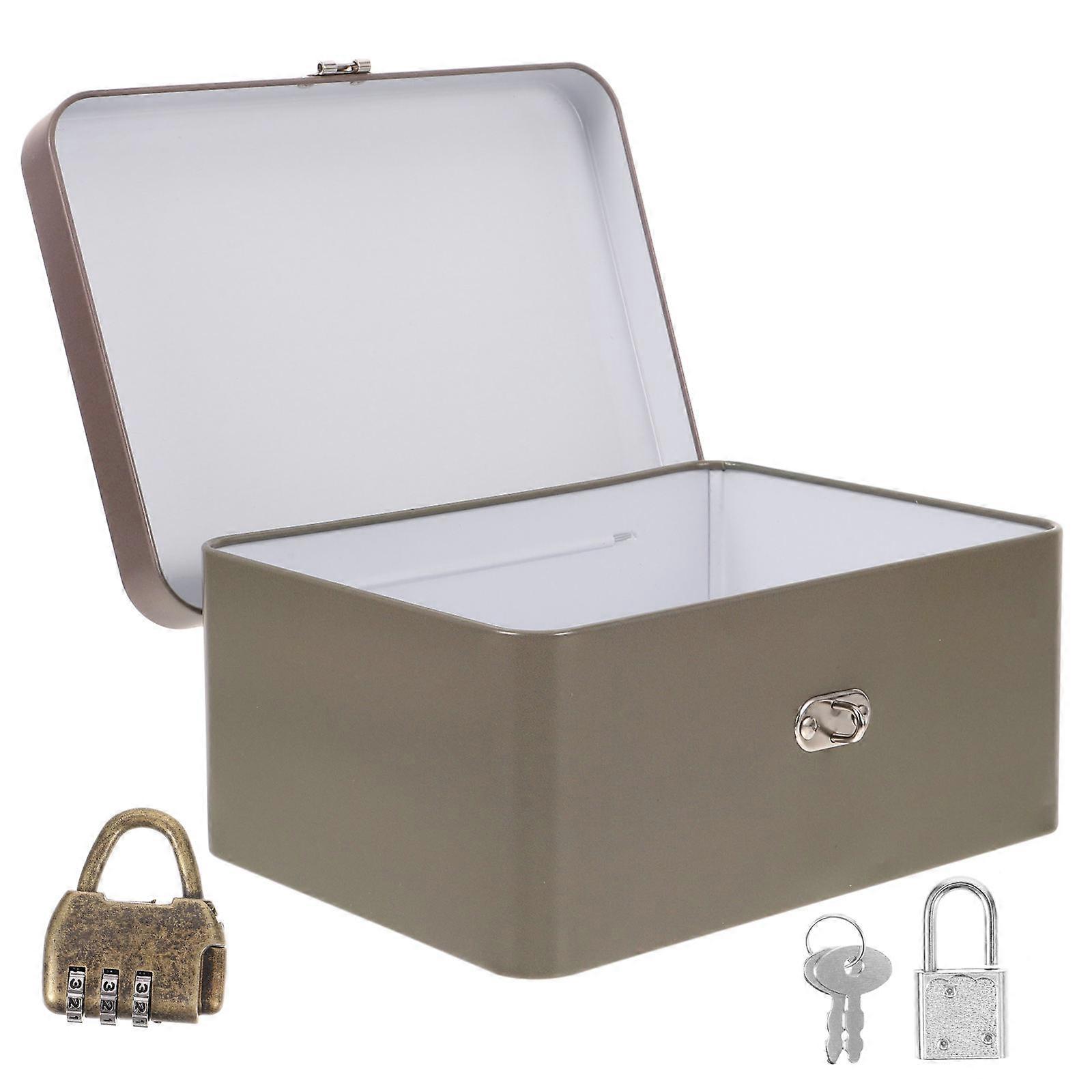 Jewelry Container Iron Jewelry Case Storage Security with Lock present Packaging Multi 17.50X13.00X7.50CM 1Set