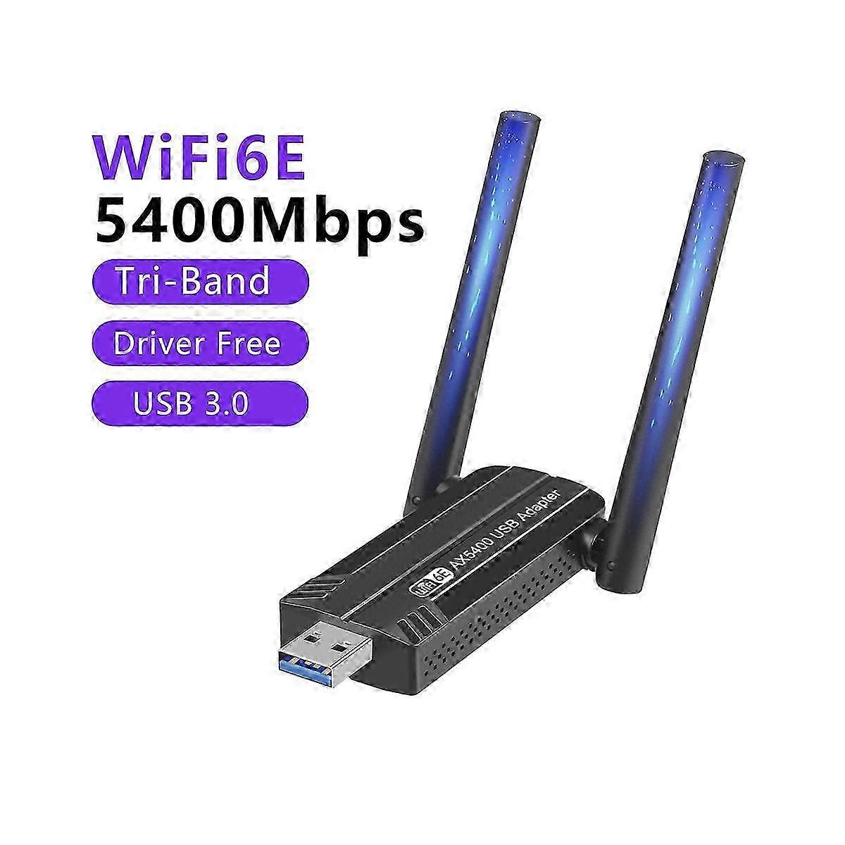 5400Mbps WiFi 6E Network Card USB 3.0 WiFi Adapter - Dual Band Wifi Receiver Dongle