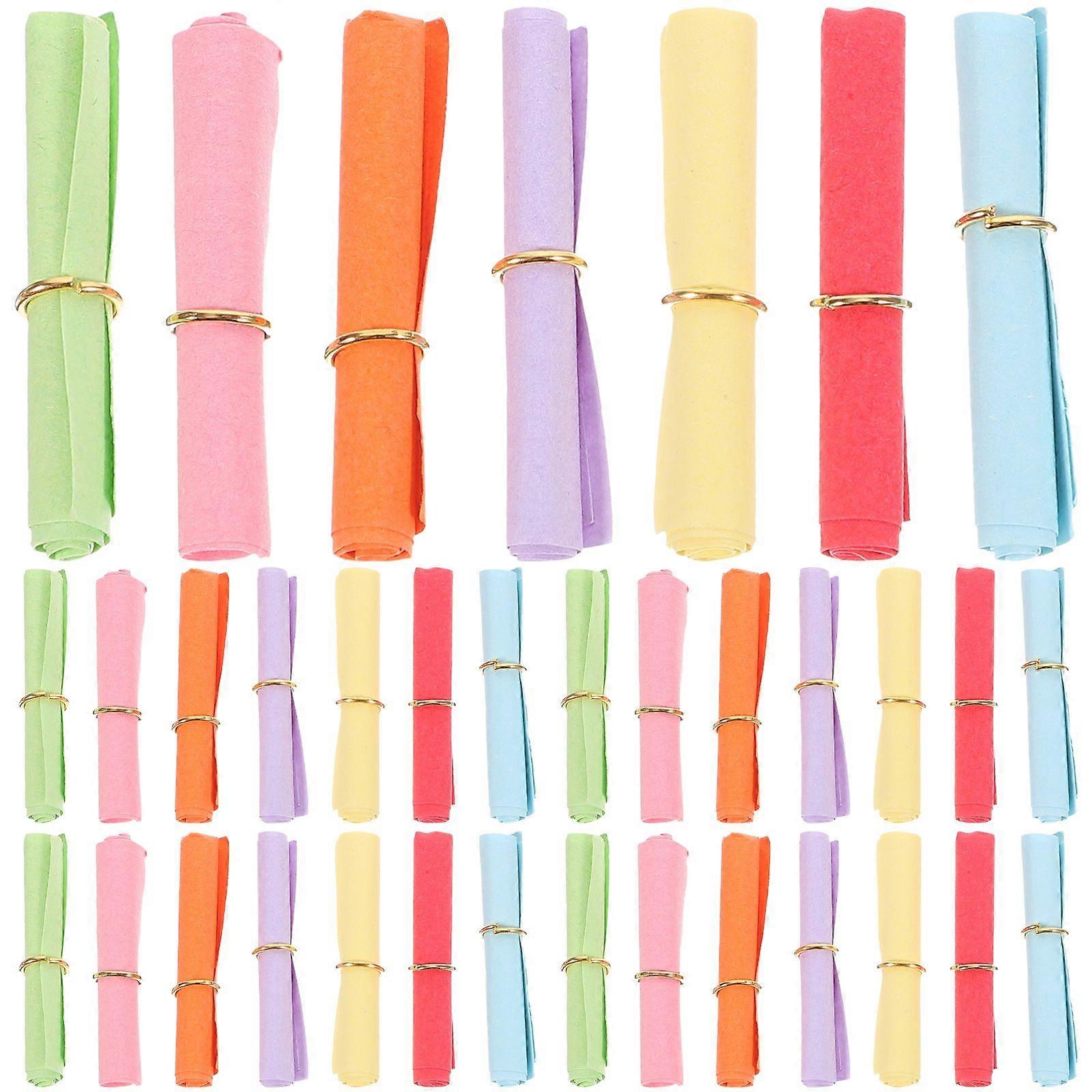50 Pcs Creative Wishing Paper Scroll Multicolor DIY Decoration Paper Rolls Writing Paper Valentine Message in a Bottle(Random Color)