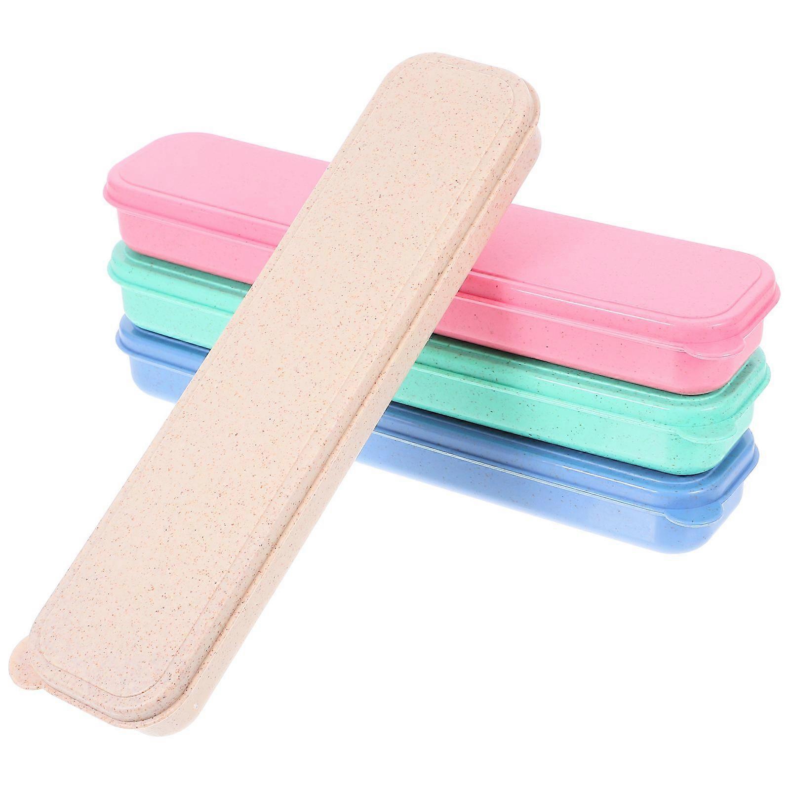 4pcs Travel Utensils Cutlery Case Portable Tableware Storage Box Flatware Boxes