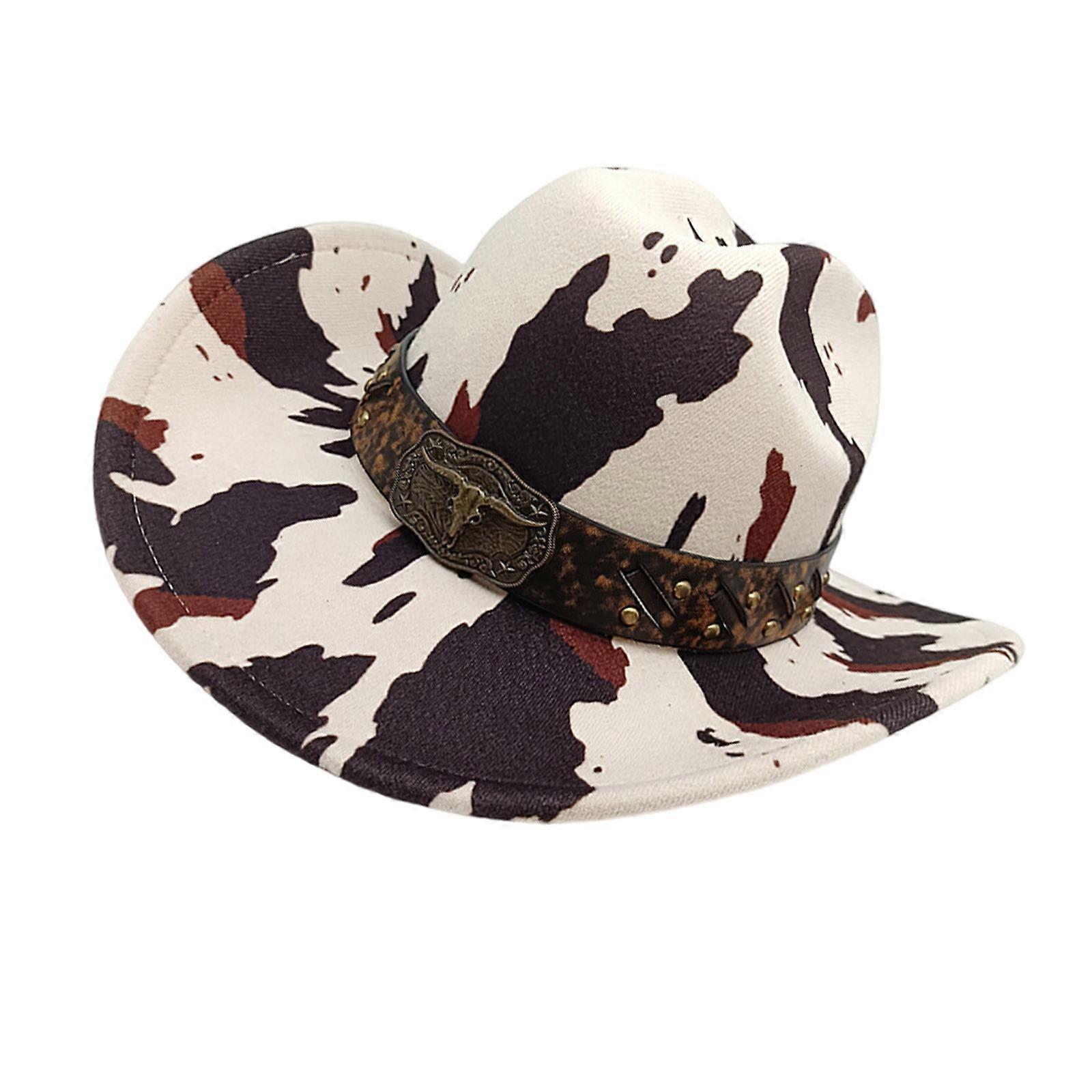 Havalı Biniciler Şapka Moda Baskılı Üst Şapka Geniş Kenarlı Şapka Batı Temalı Partiler Yürüyüş Yetişkin Unisex Günlük Giyim Çok Renkli