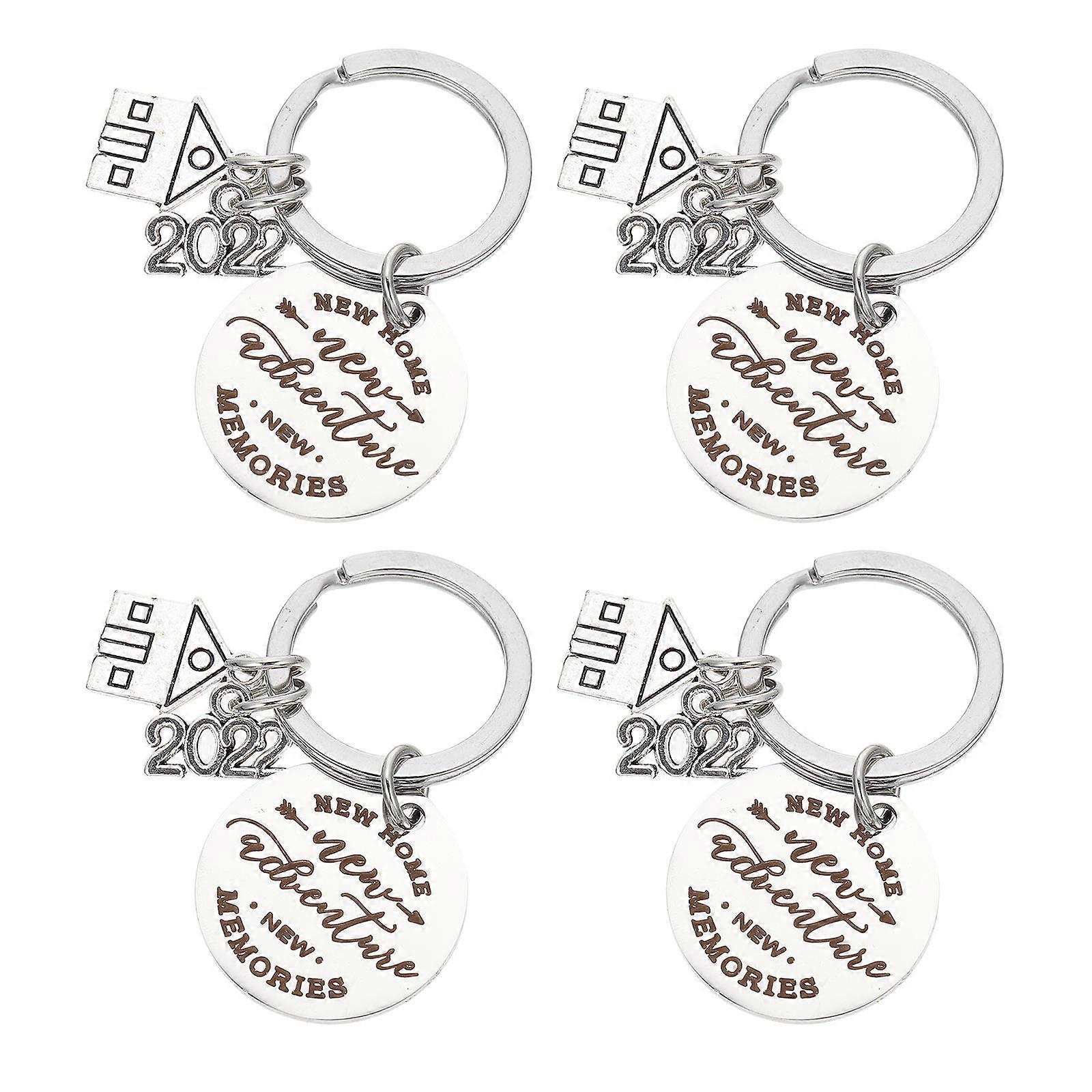 Stainless Steel Key Rings Prevent Keys from Missing Decorative Effect 4Pcs