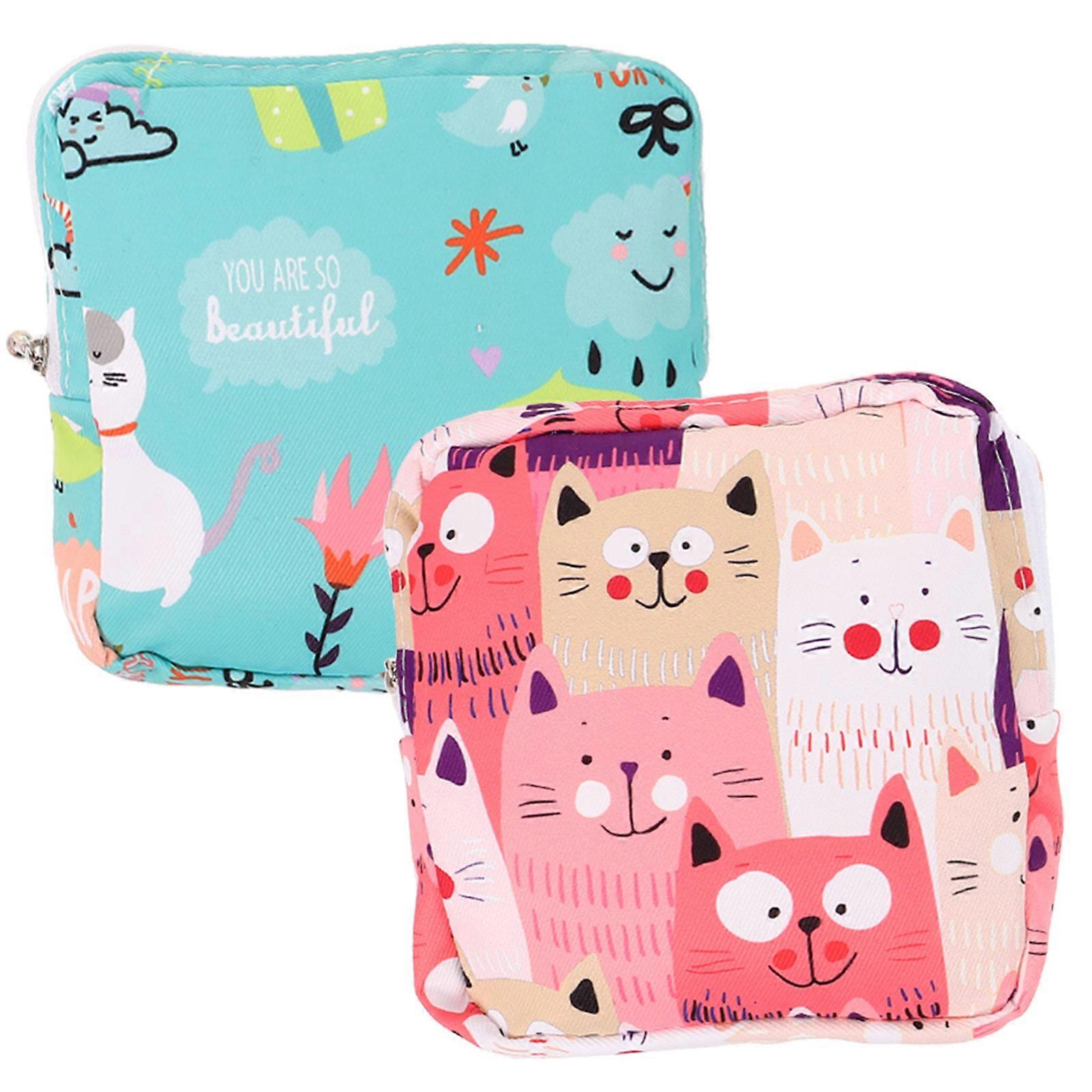 Sanitary Napkin Storage Bags with Sturdy Zipper – Portable Travel Pouches for Ladies, Multi Use Feminine Hygiene & Small Item Organizer, Lovely Gift