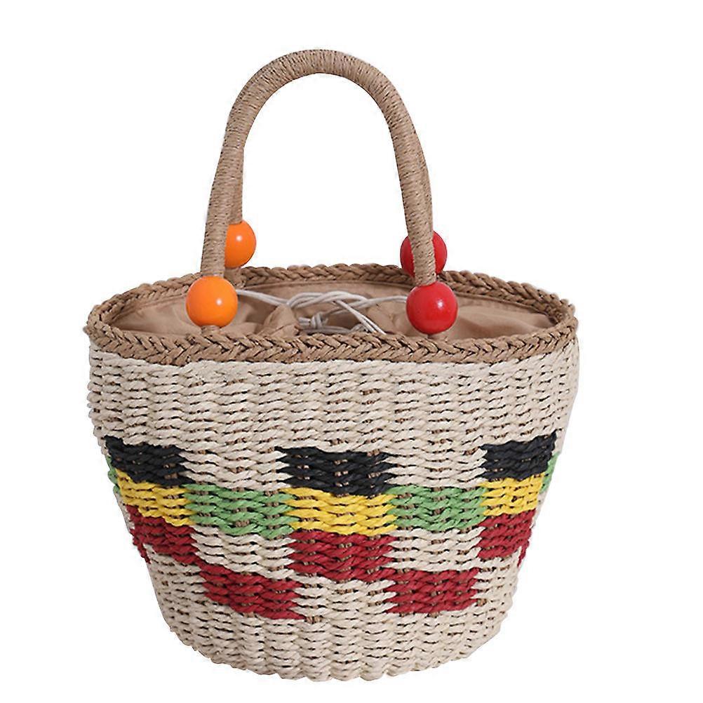 Woven Handbag Straw Woven Bag for Storage Multipurpose