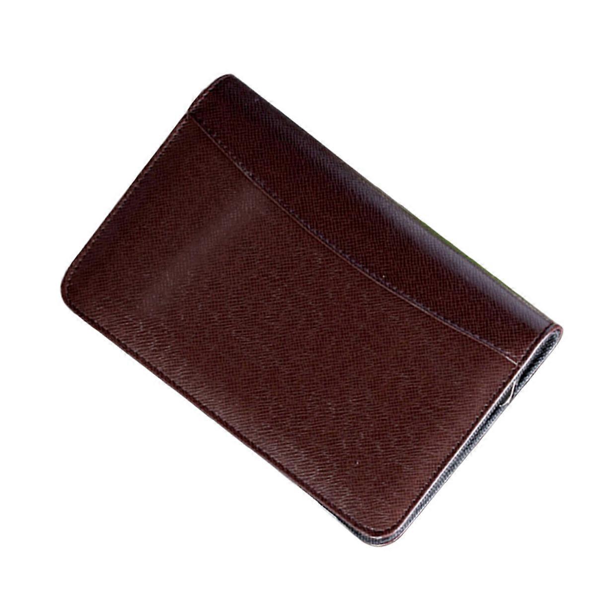 Faux Notebook with Zipper Design for Business and Travel A6 Size PU Coffee Color