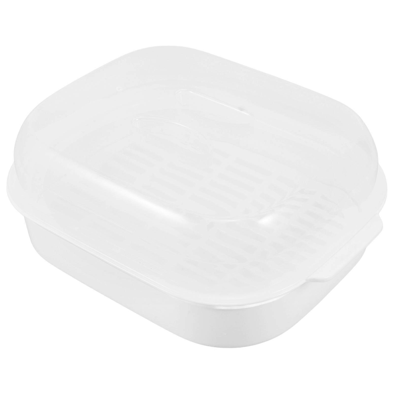 Microwave Steamer Pot with Lid – High Temperature Resistant Transparent Food Grade Container for Quick Healthy Cooking of Vegetables and Fish –
