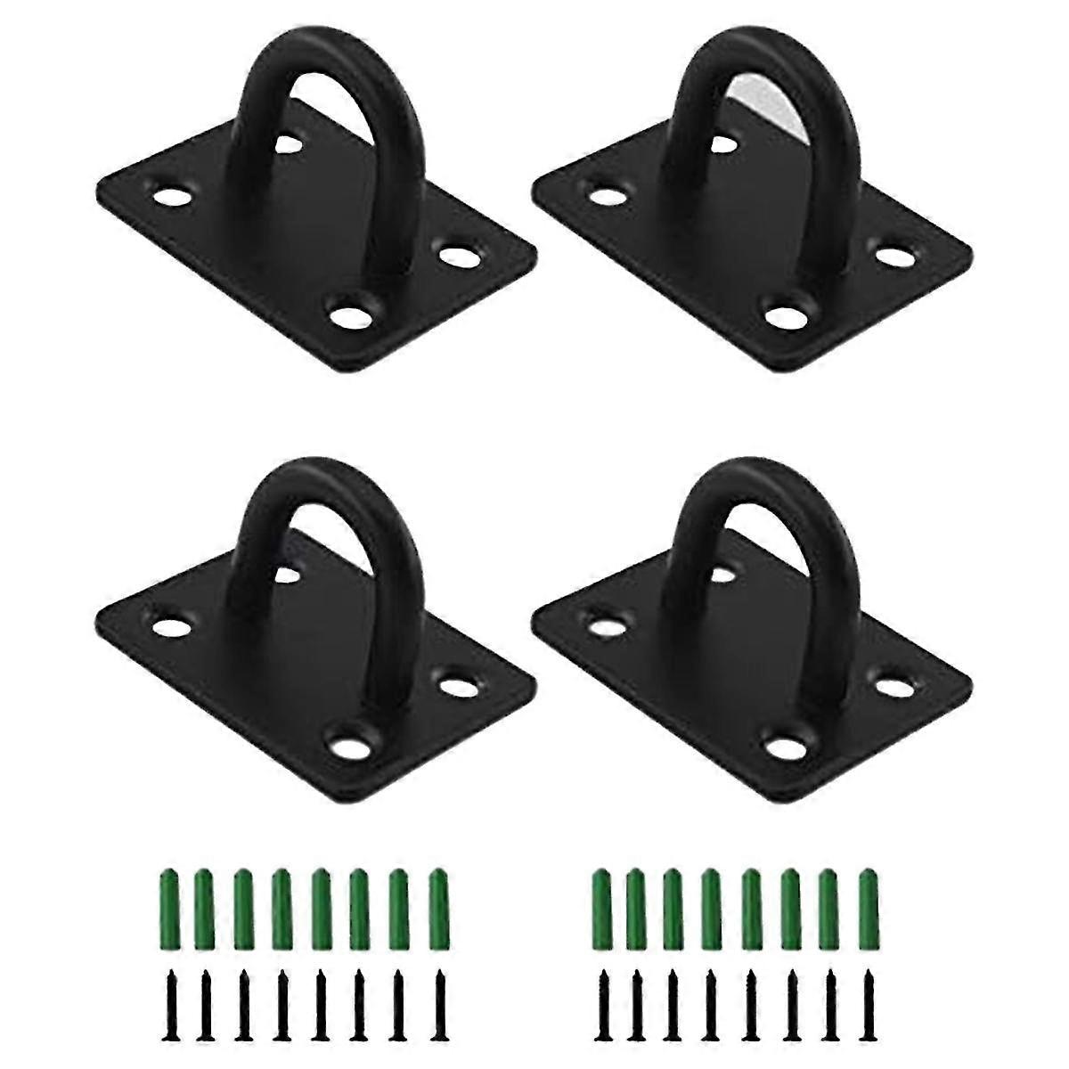 Pad Eye Plate U Hooks Heavy Duty Wall Mount Ring Hooks Marine Hanging Hardware Staple Hook Loop with Screws Edition0722