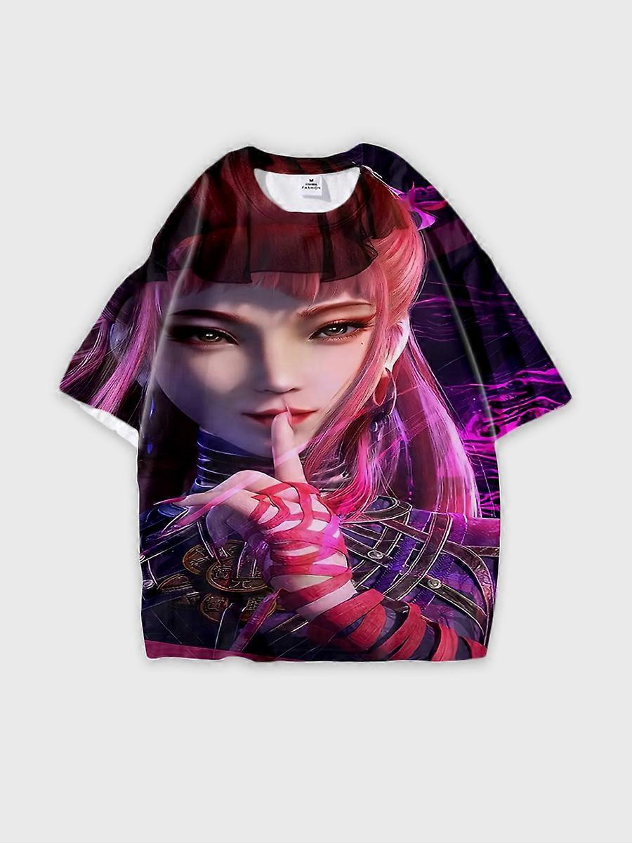 T-shirt round neck Character Pattern loose short sleeve P1742