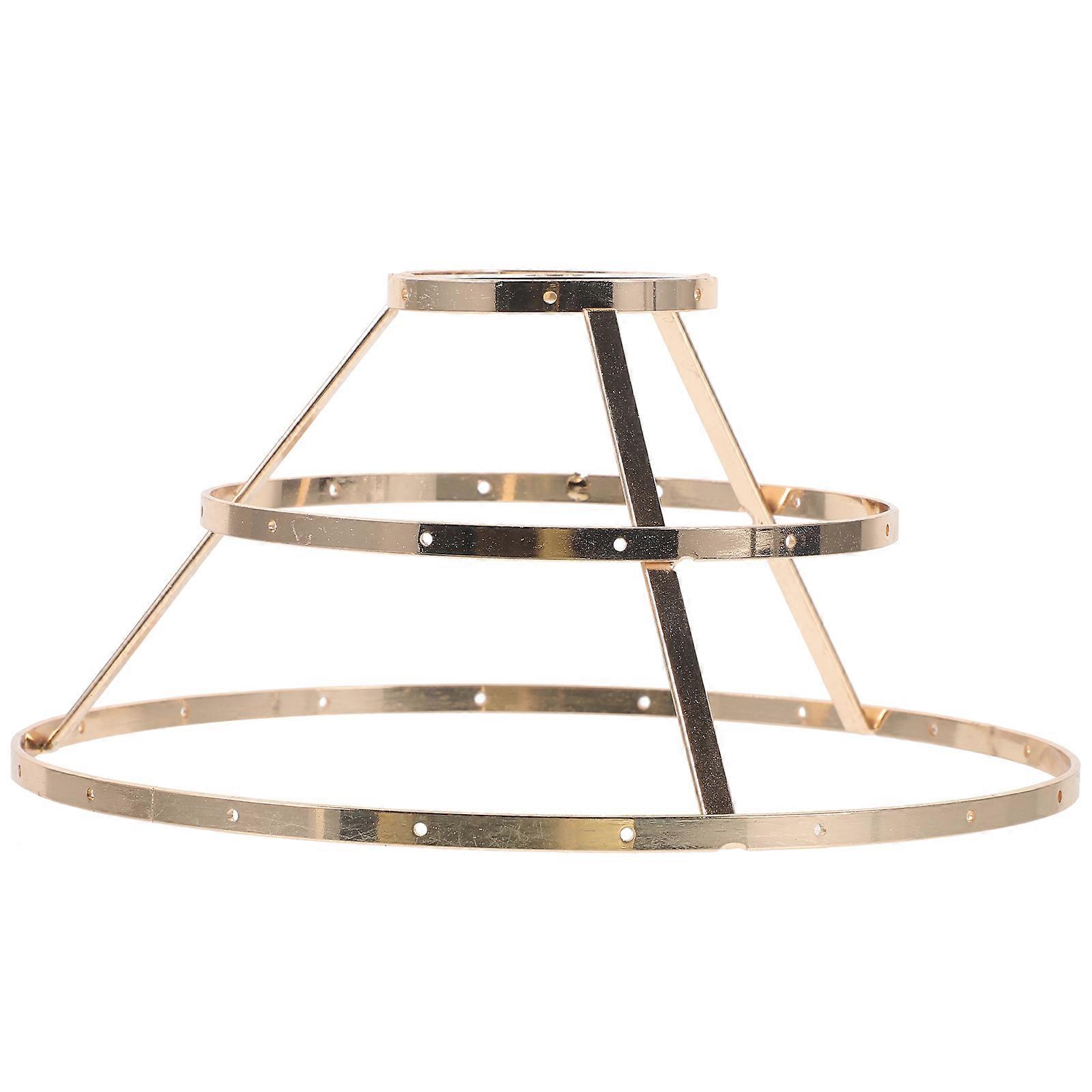 Golden Iron Lampshade Frame for Decor Sturdy and Smooth Edges Perfect for DIY Projects 6.3 Inches