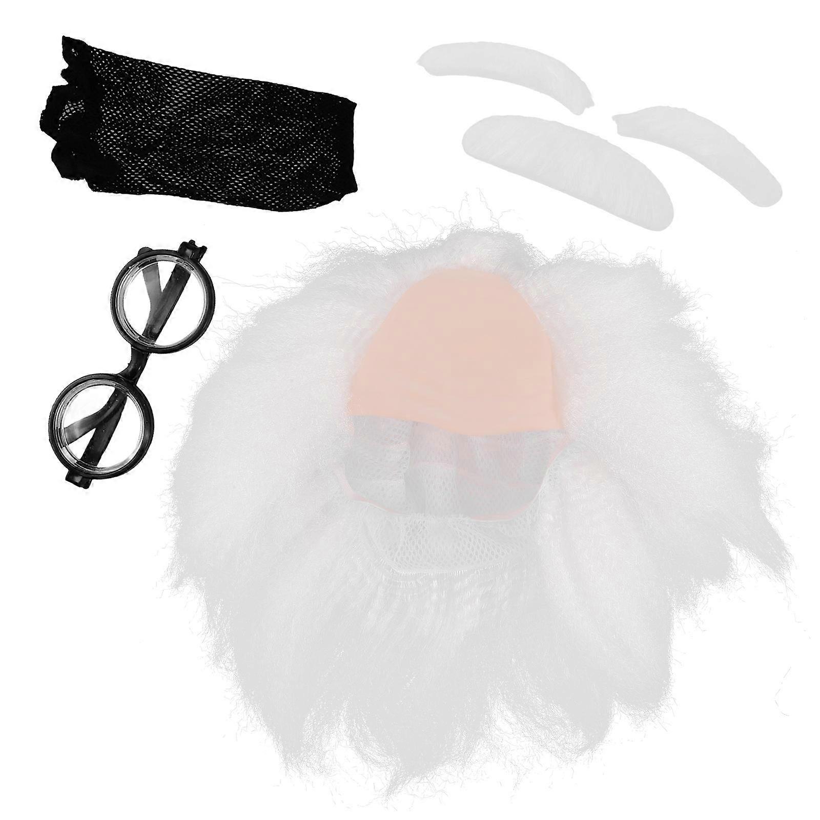 Crazy Hair Wig for Cosplay with High Realism and Comfortable Fit White Synthetic Plastic Wig for Adults