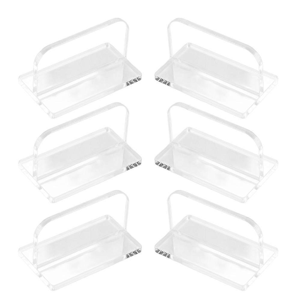 6pcs Clear Acrylic Aquarium Lid Handles Transparent Rectangle Tank Cover Replacement with Sticker for Fish Tank