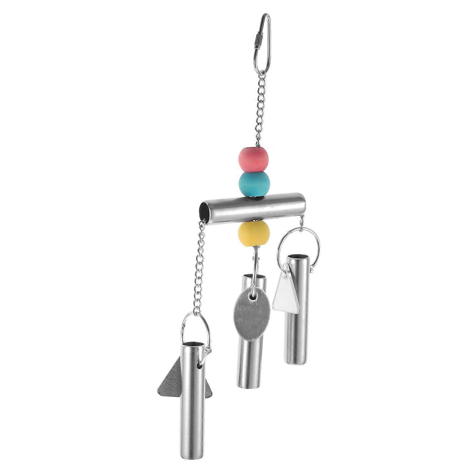 Metal Bird Toy with Bells and Strings for Parrot to Chew and Play Multi